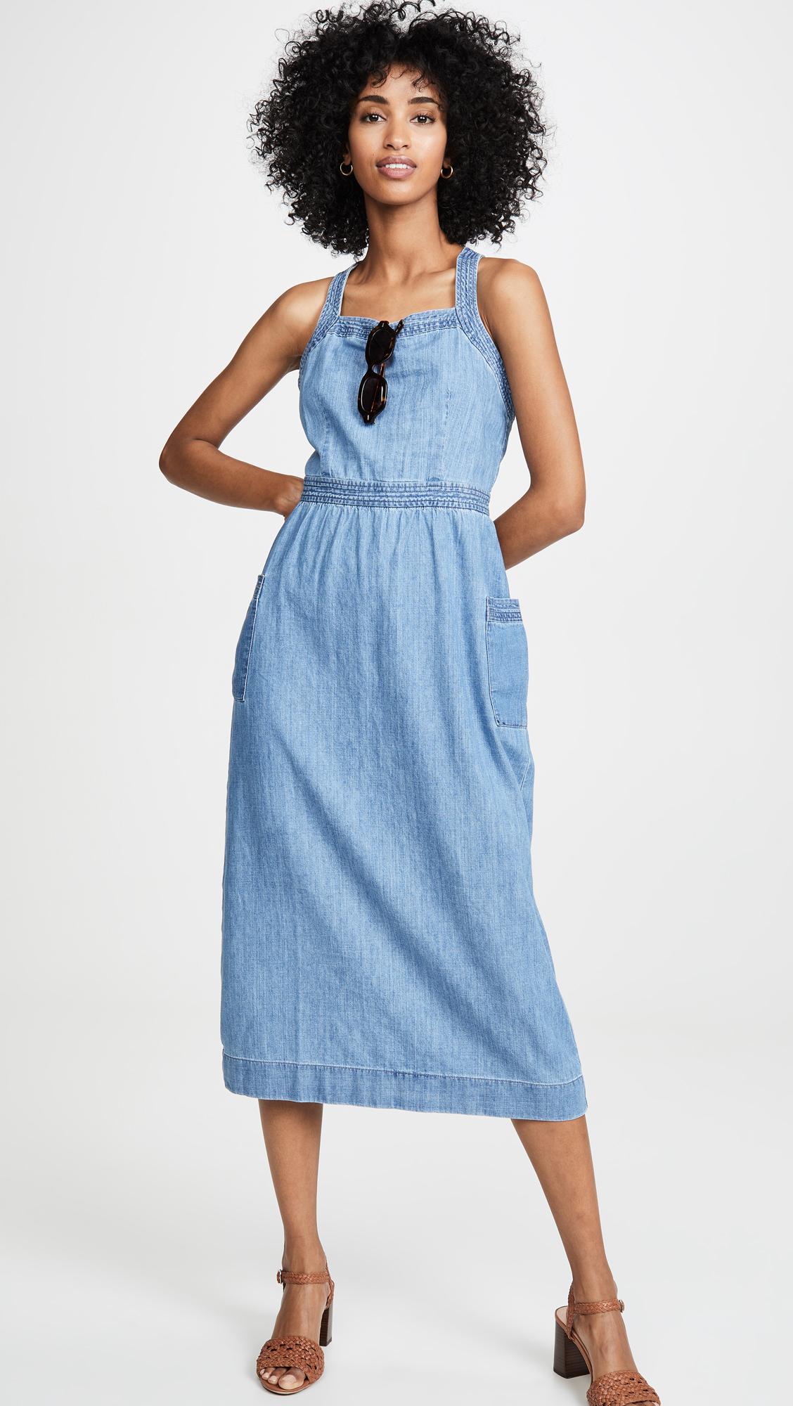 Madewell Juliet Apron Dress in Blue | Lyst
