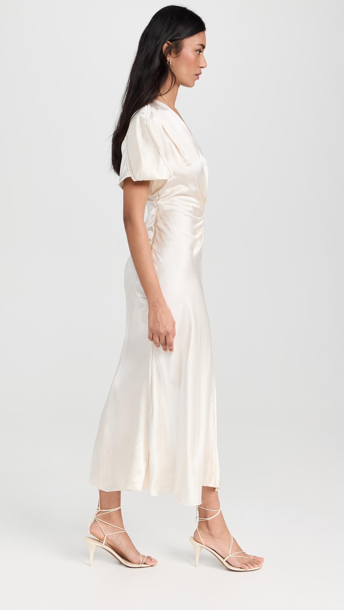 knee length dresses for ladies Victoria Beckham | SLEEVELESS GATHERED WAIST MIDI DRESS IN BLUEBELL main image 1