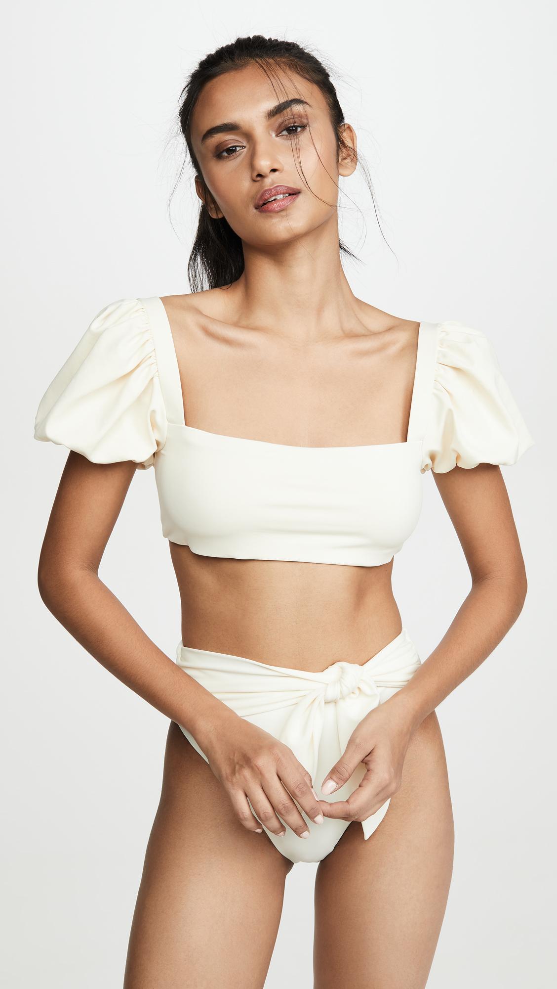 Agua Bendita Calista Bikini Top in White | Lyst