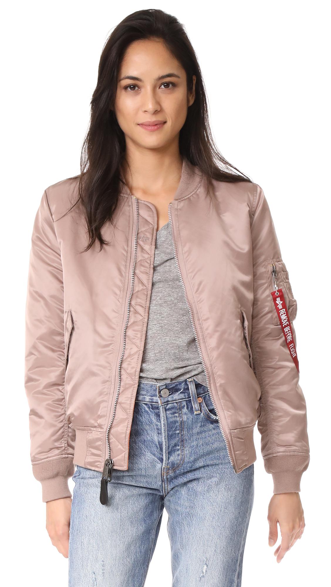 Alpha Industries Synthetic Ma-1 Reversible Bomber Jacket in Mauve ...