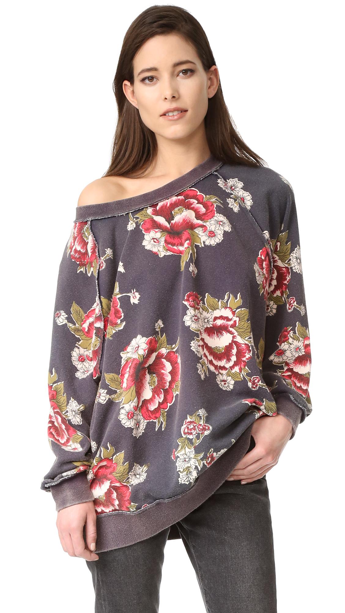 go on get floral sweatshirt
