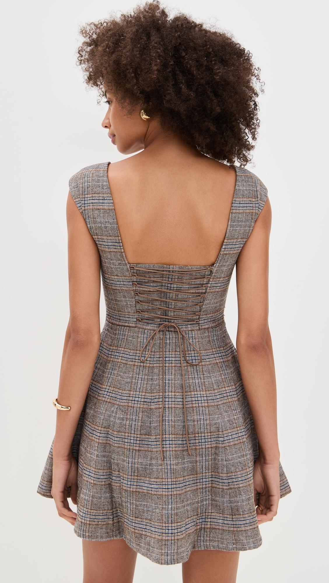 GUIZIO Leila Tartan Mini Dress | Lyst