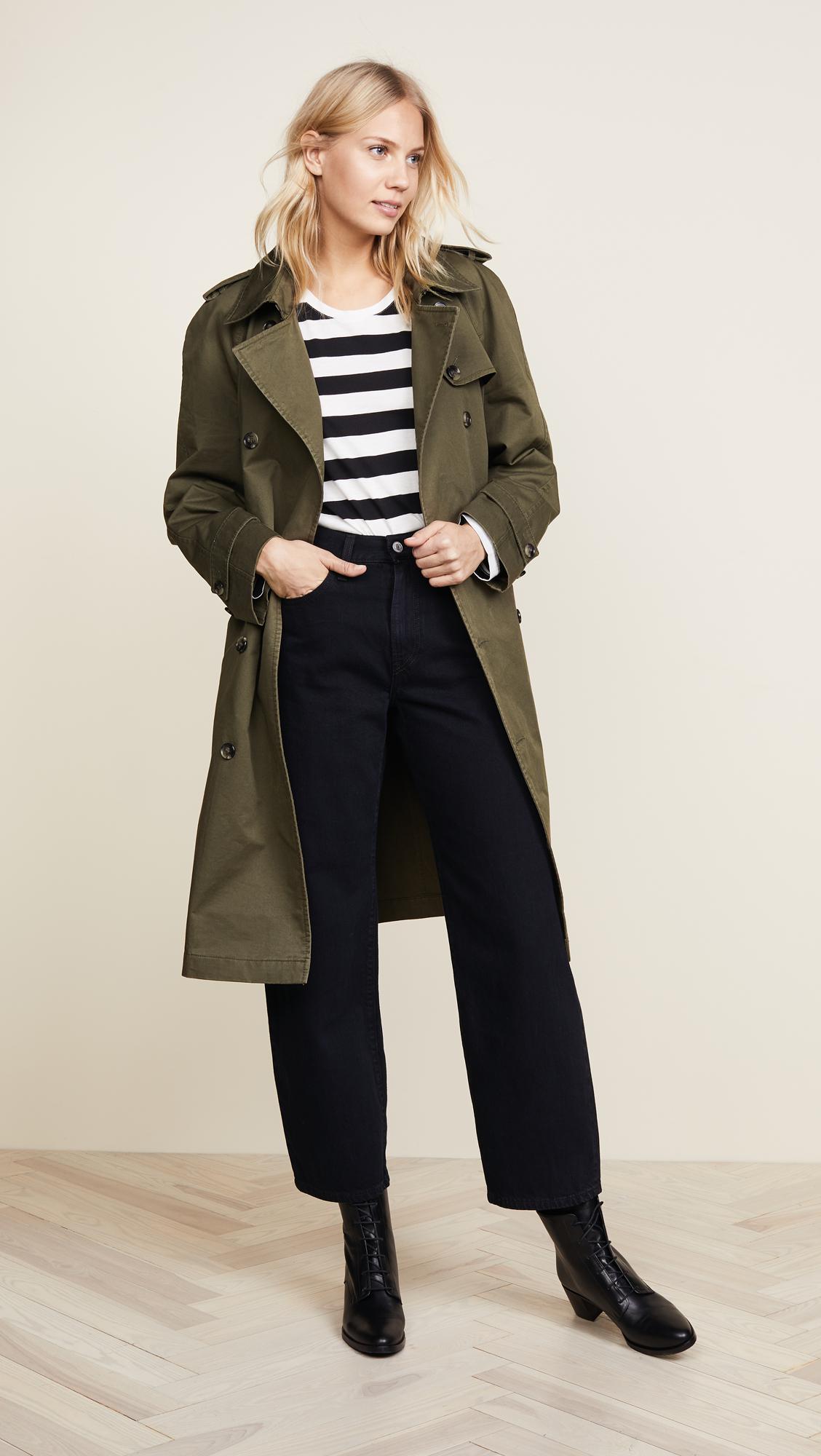 Anine Bing Military Trench Coat in Green Lyst