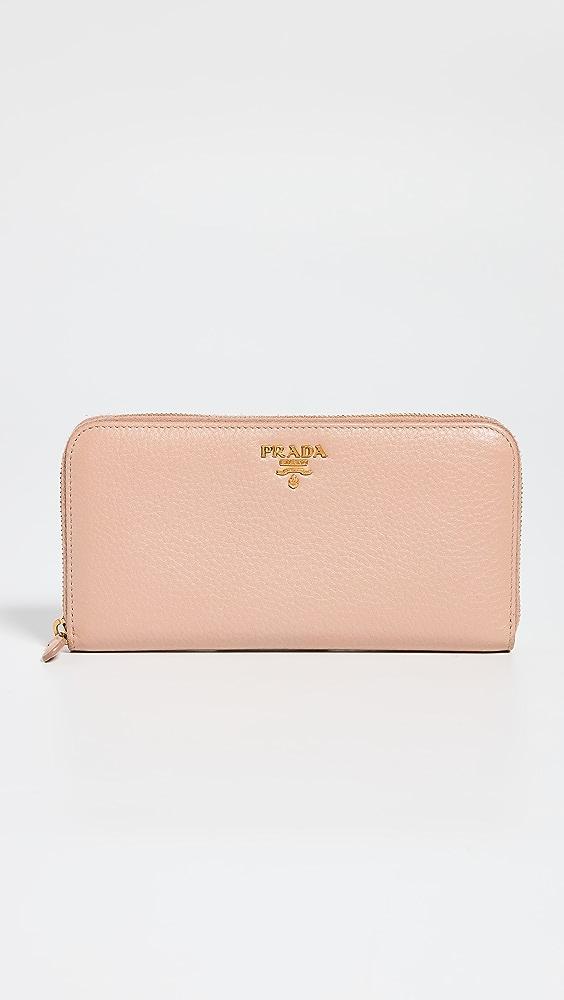What Goes Around Comes Around Prada Pink Saffiano Small Wallet