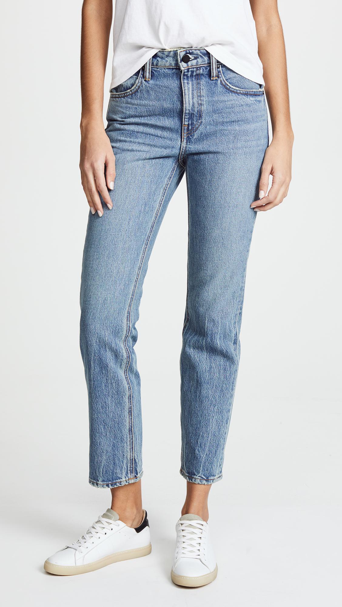 Lyst - Alexander Wang Cult Cropped Straight Leg Jeans in Blue