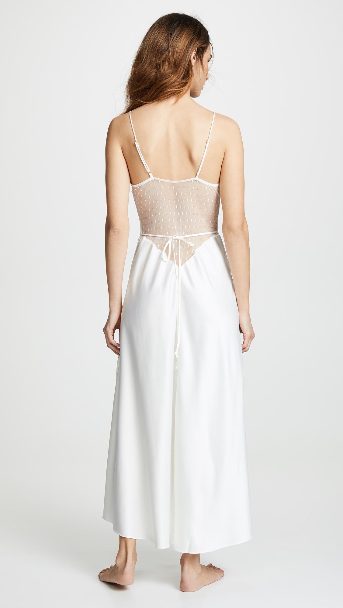 Flora Nikrooz Showstopper Charmeuse Gown With Lace in Ivory (White) | Lyst
