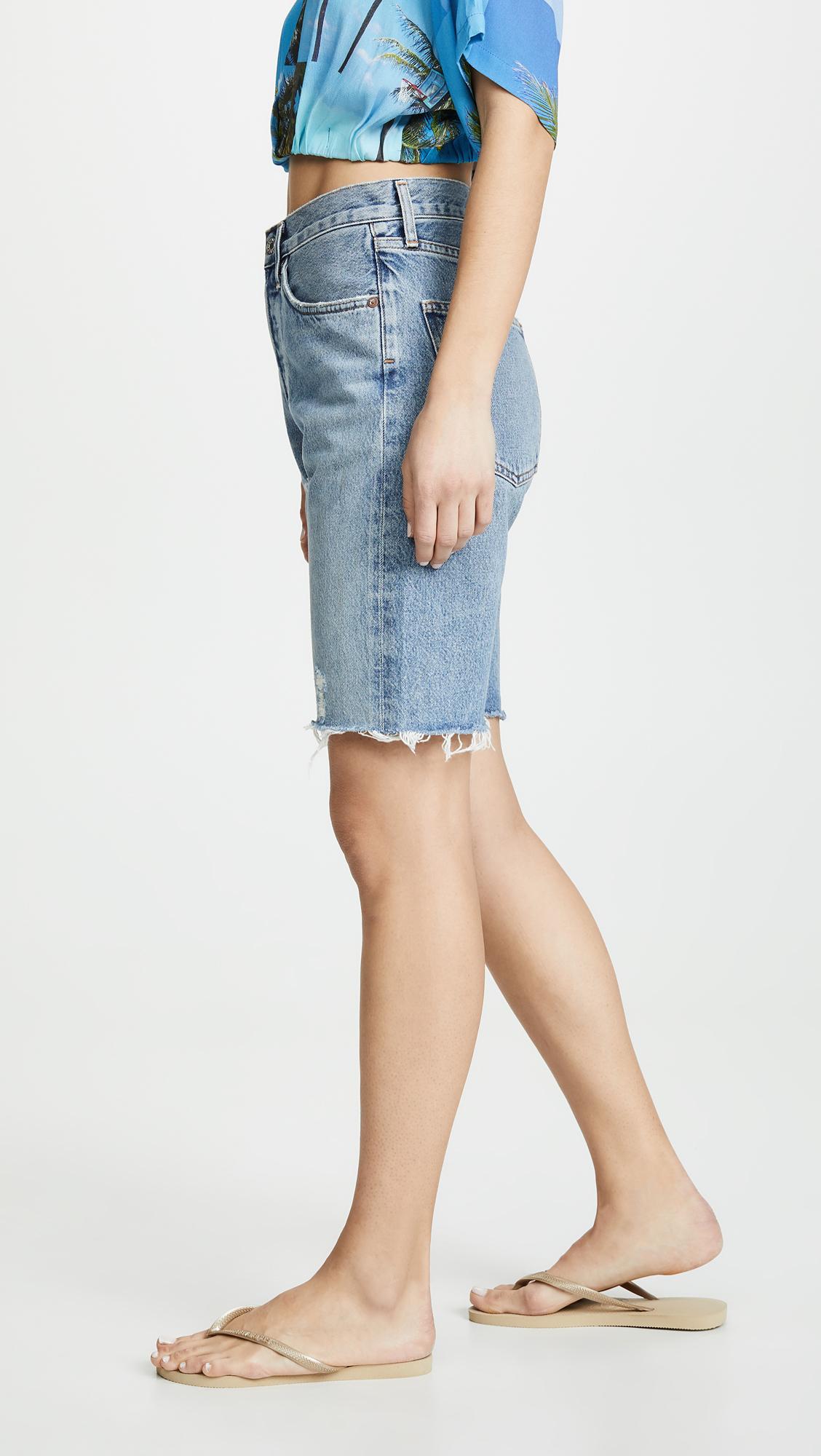 agolde mid length shorts