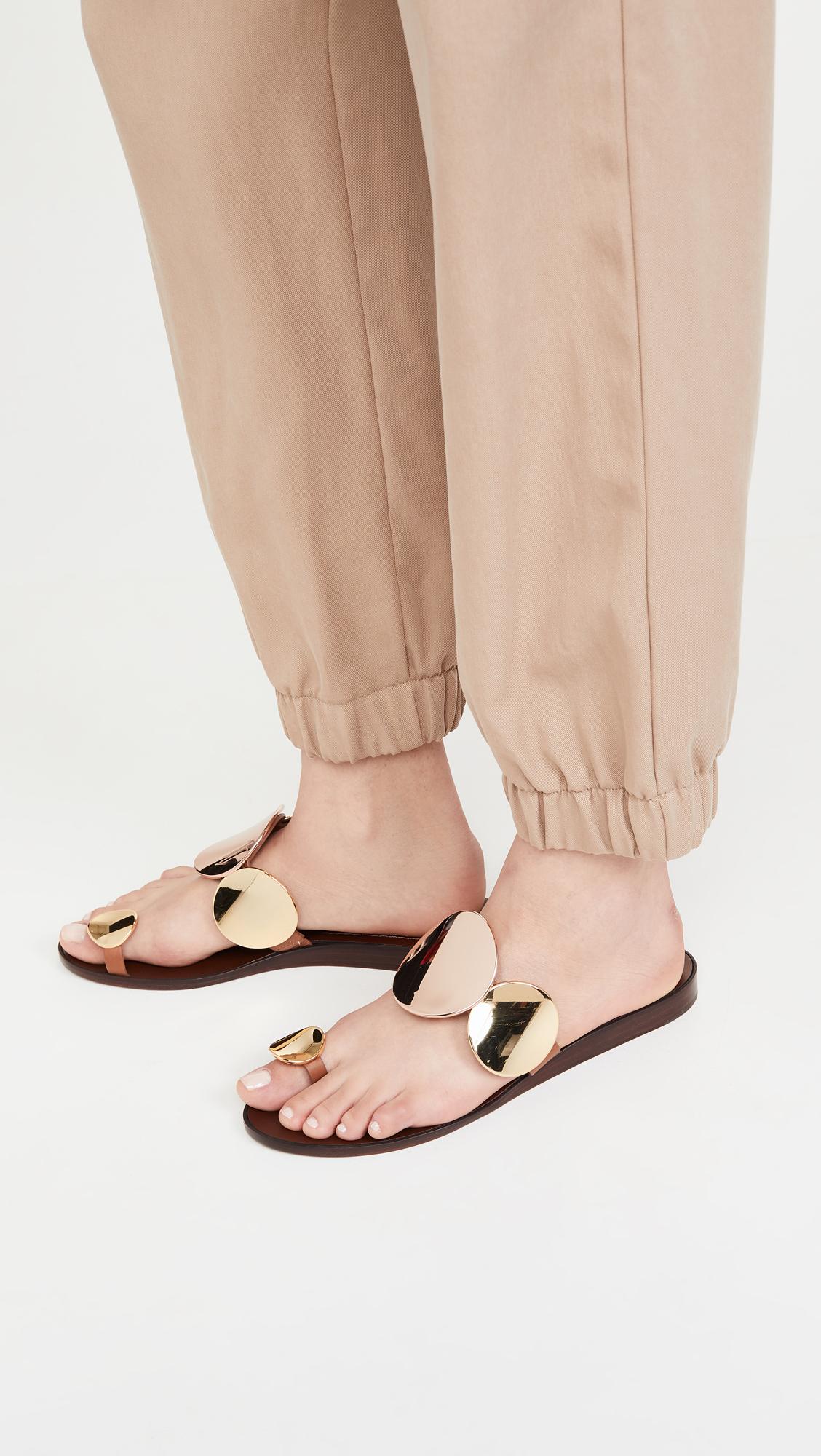 Tory Burch Leather Patos Multi Disk Sandals in Brown - Lyst