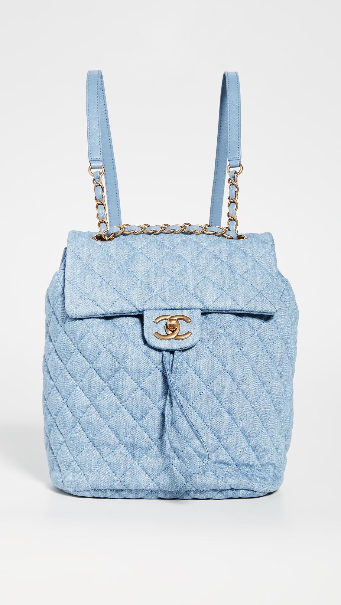 What Goes Around Comes Around Chanel Denim Medium Backpack in Blue