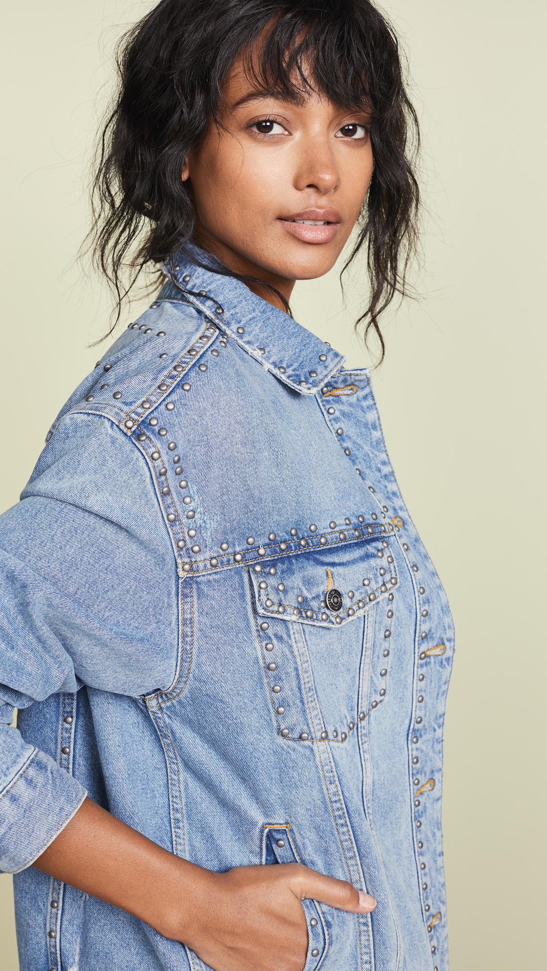 free people studded trucker jacket