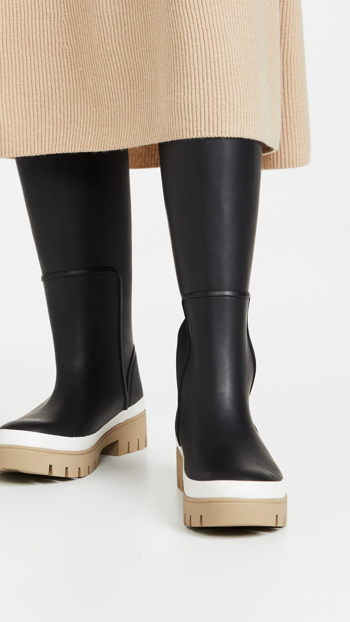 Tory Burch Foul Weather Tall Boots in Black | Lyst