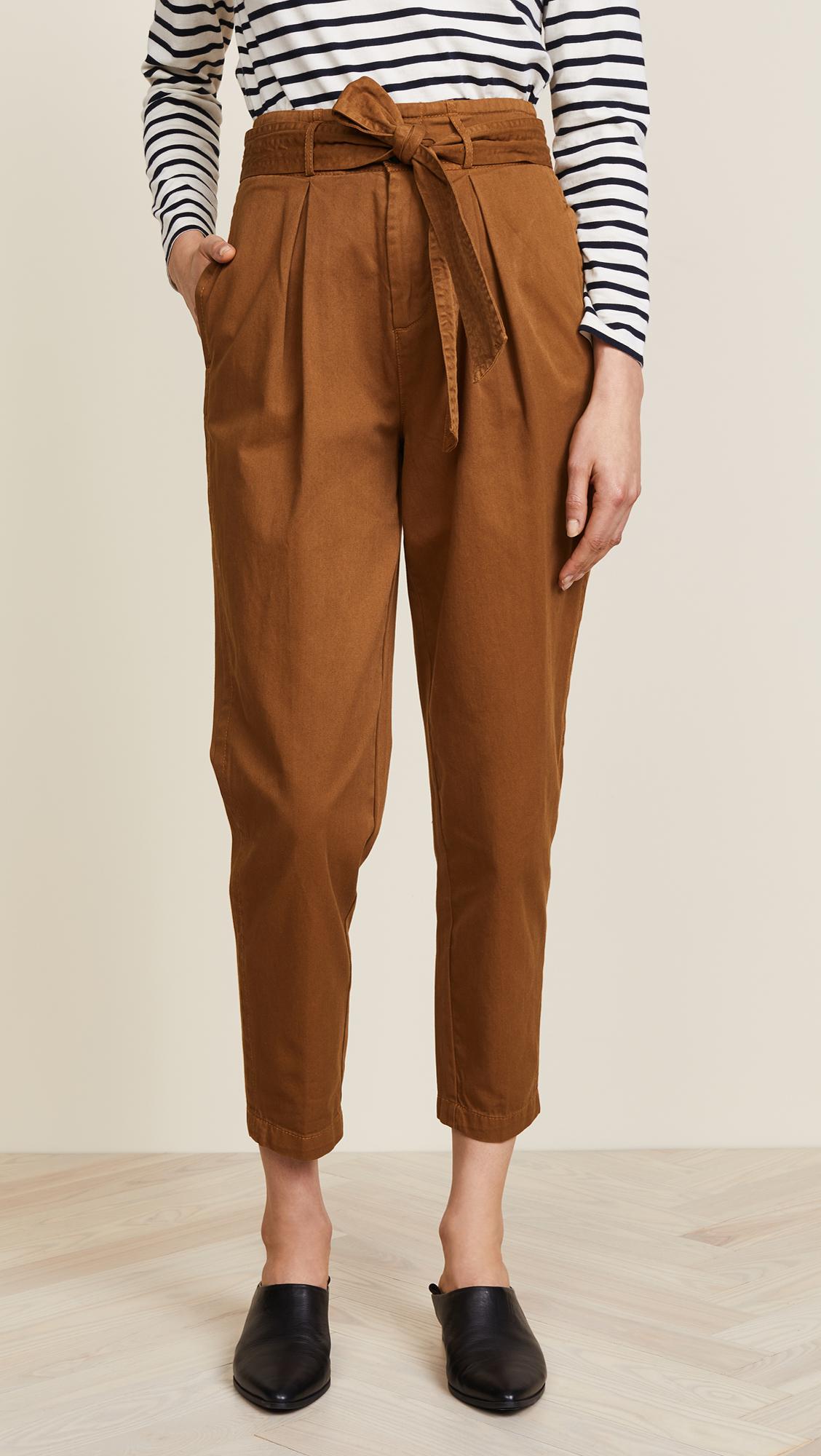 Free People High Waist Pegged '90s Pants in Brown