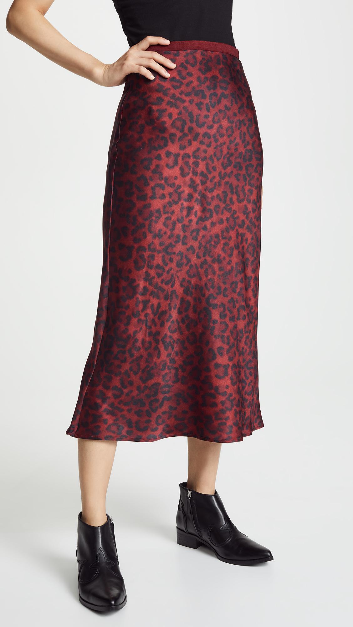 anine bing red leopard skirt