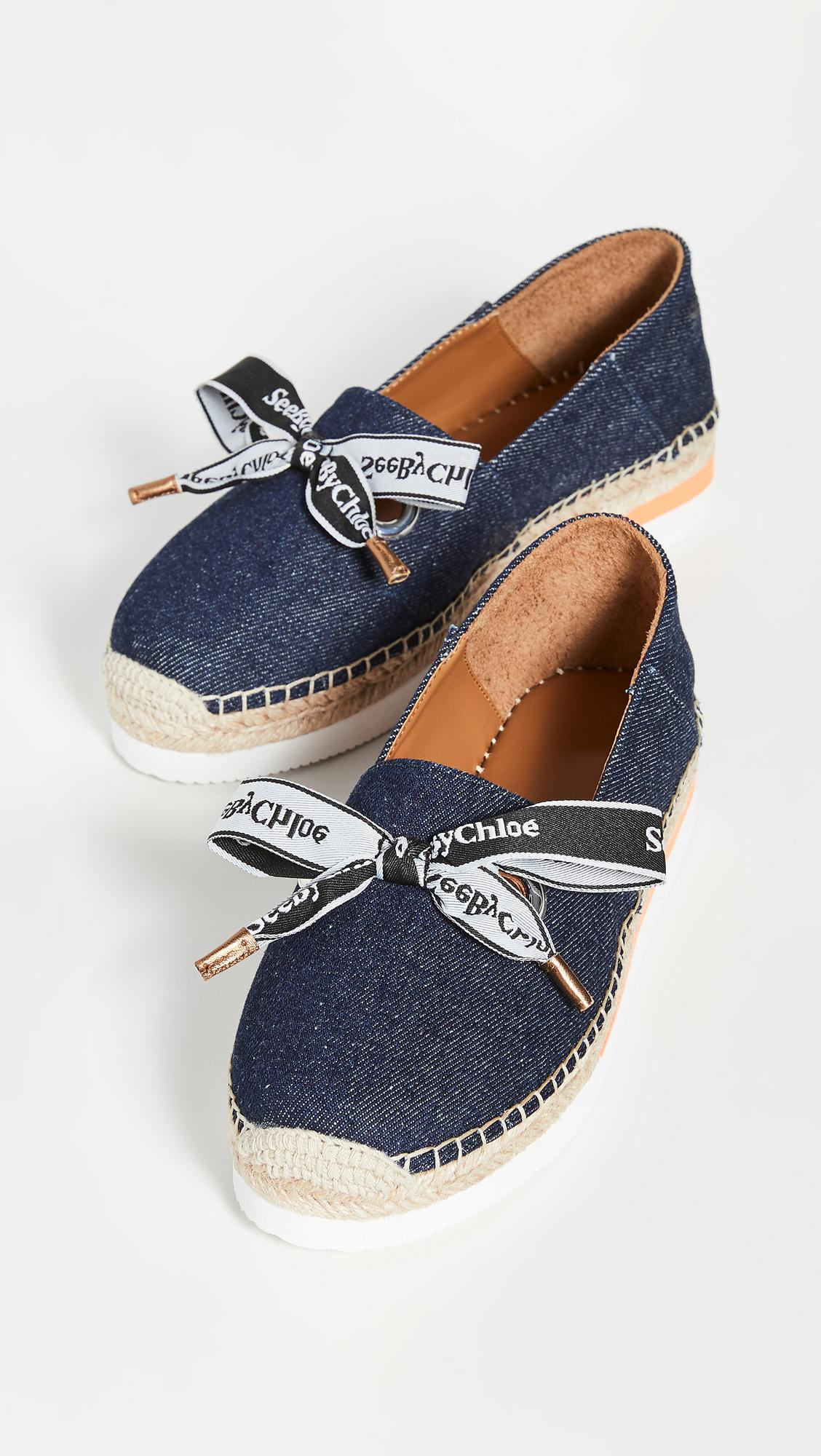 denim espadrille flats