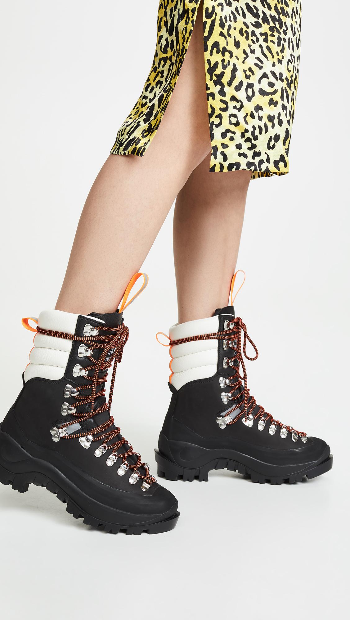 Ganni Hiking Boots in Black | Lyst