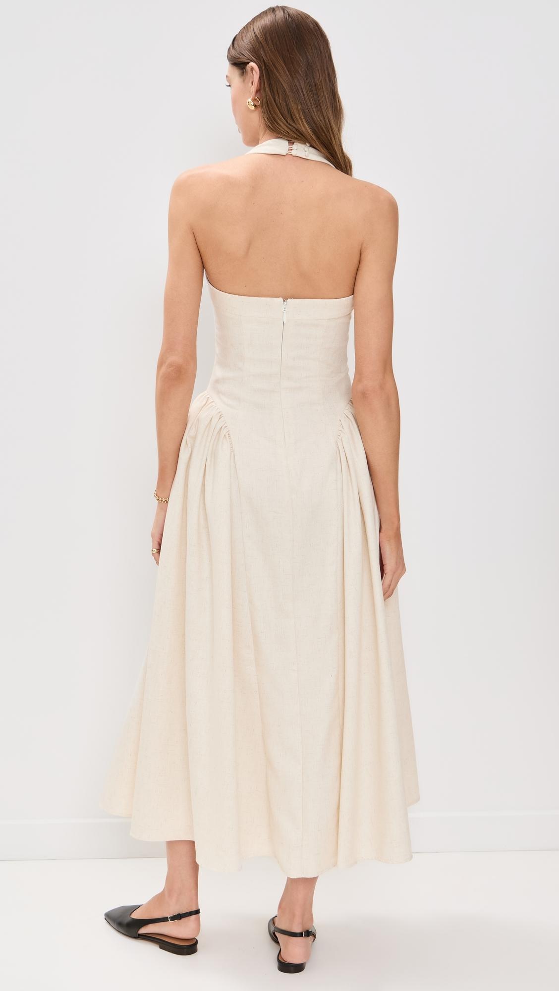 greta maxi dress beige The Greta Lantern Sleeve Satin Maxi Dress  Golden Blessing boutique