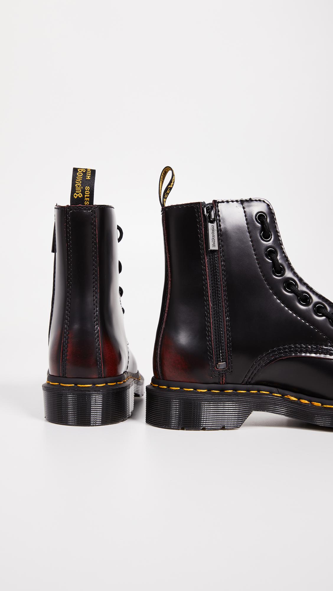 Dr. Martens Leather 1460 Pascal Front Zip 8 Eye Boots in Cherry Red (Black)  | Lyst