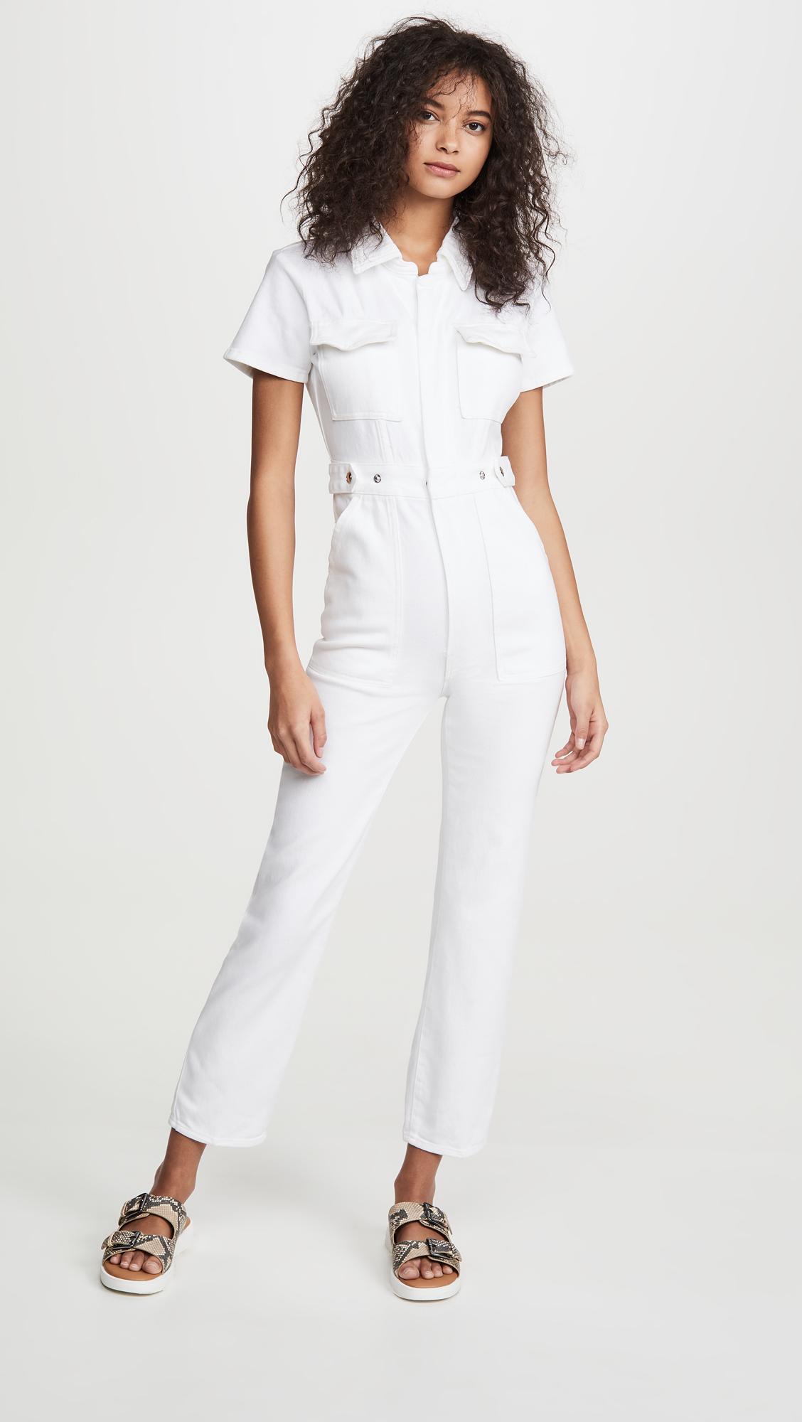 GOOD AMERICAN Denim Fit For Success Jumpsuit in White Lyst