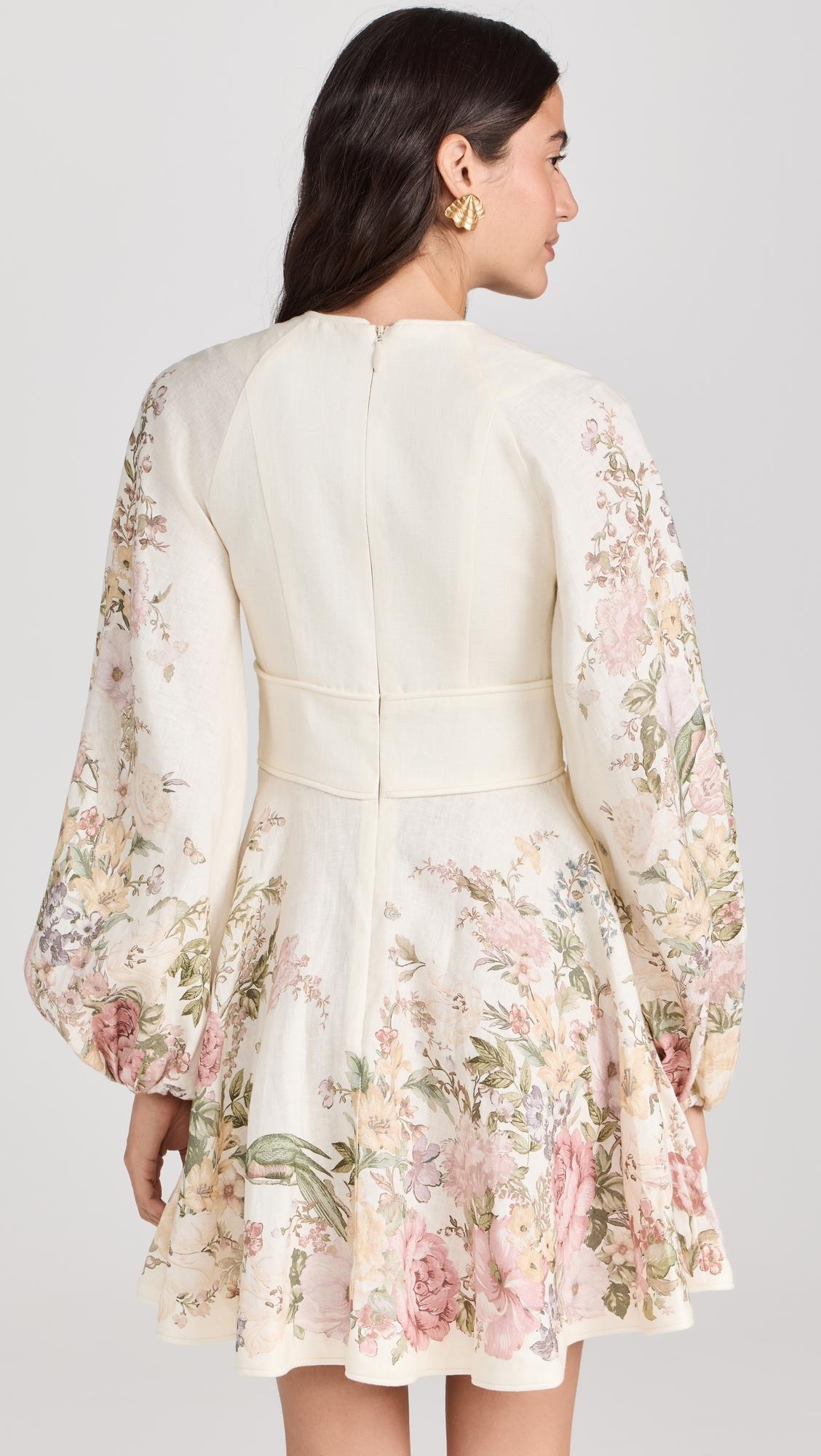 Zimmermann Waverly Plunge Mini Dress in Natural | Lyst Canada