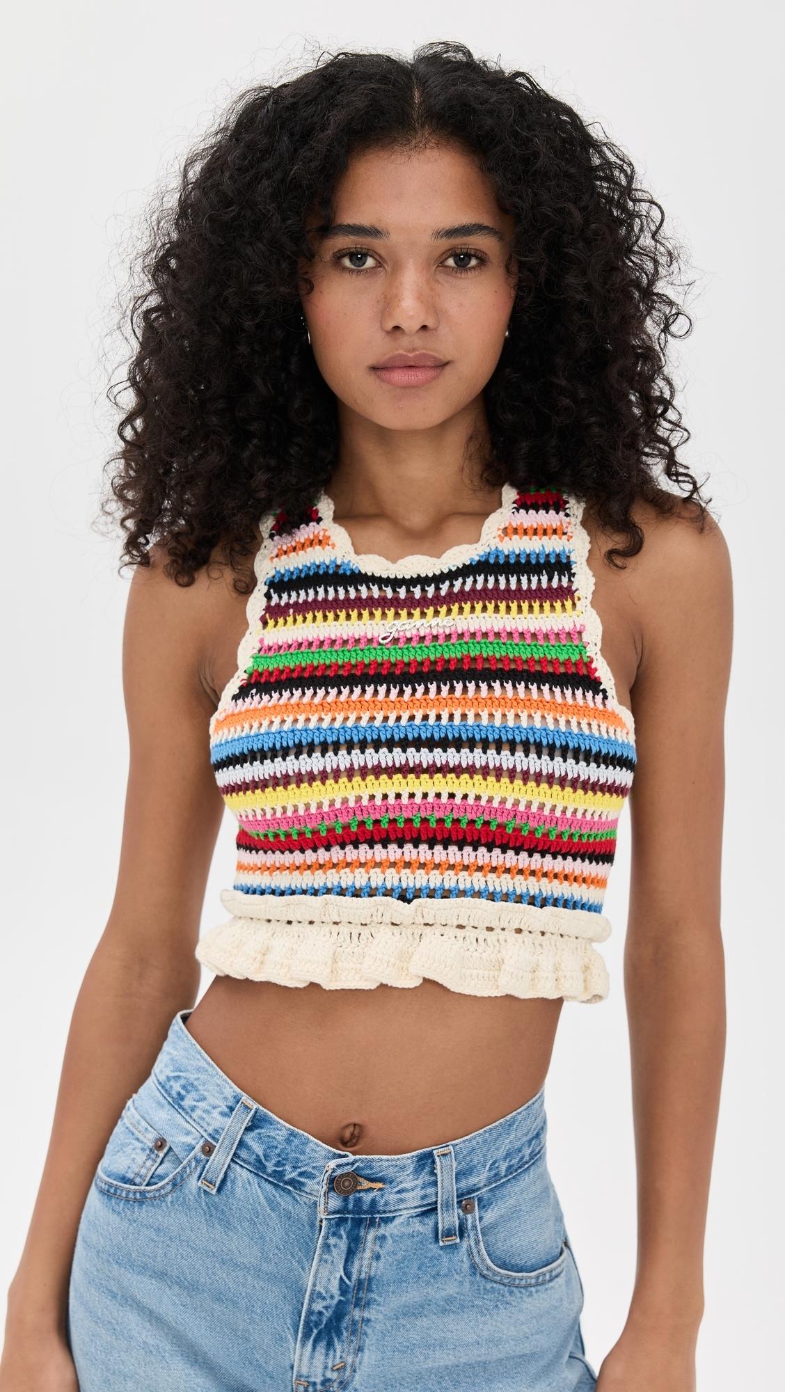 【GANNI】Drapey Melange Sleeveless Top Drapey Melange Sleeveless Top