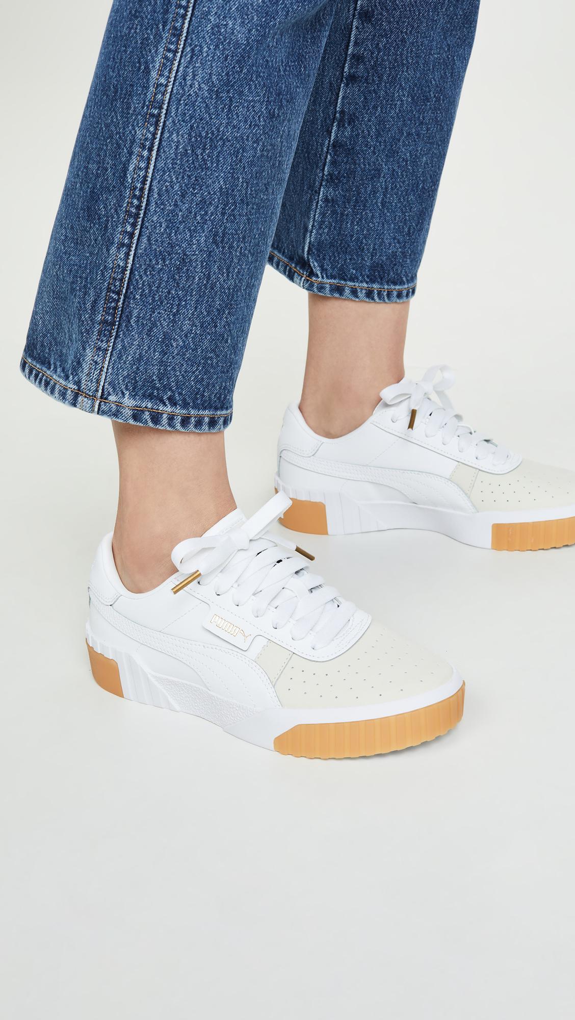 PUMA Leather Cali Exotic Sneakers in White | Lyst