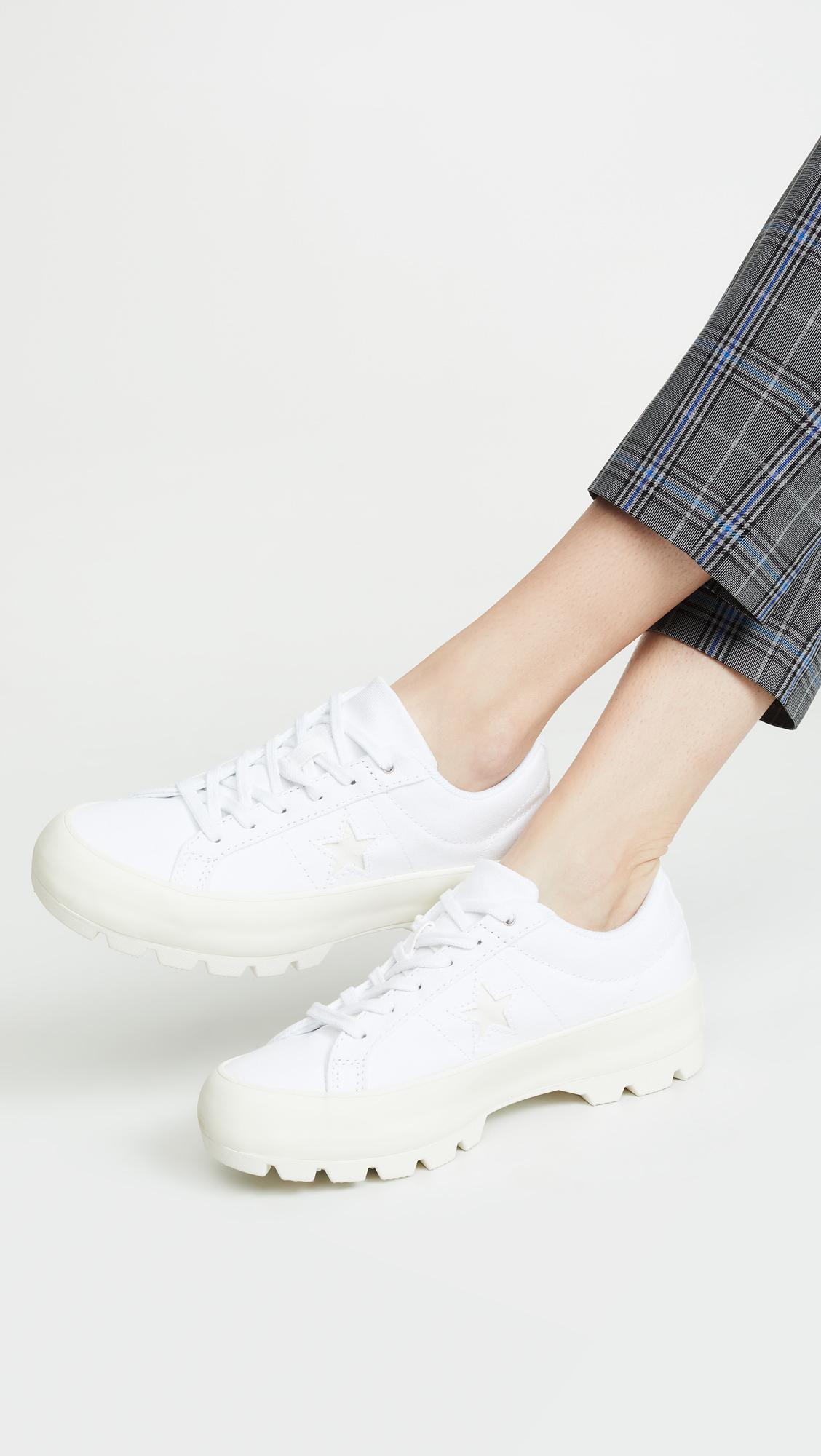 Converse One Star Lugged Ox Sneakers in White | Lyst