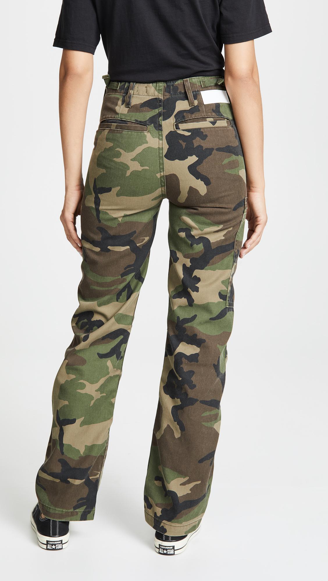 RE/DONE Synthetic High Waisted Cargo Pants in Camo (Green) - Lyst