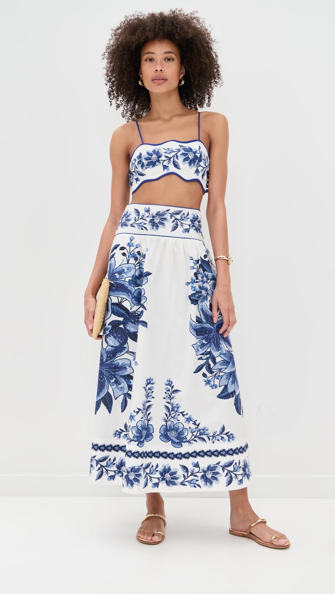 【送料込み】FARM Rio_Summer Fruit Scarf Midi Skirt FARM Rio Summer Fruit Scarf Midi Skirt in Blue | Lyst
