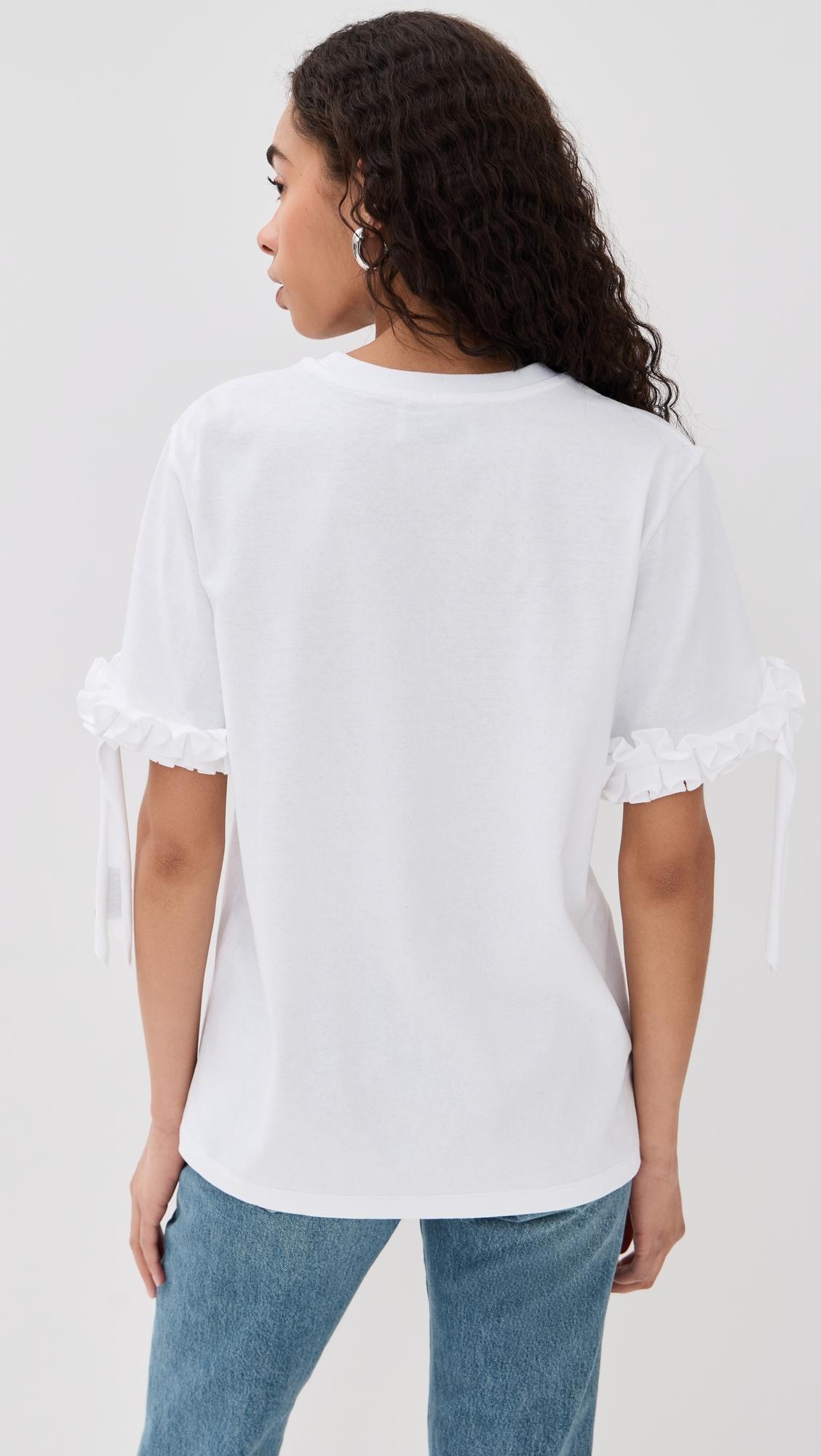 Coperni Ruffle Logo Boxy T-Shirt in White | Lyst