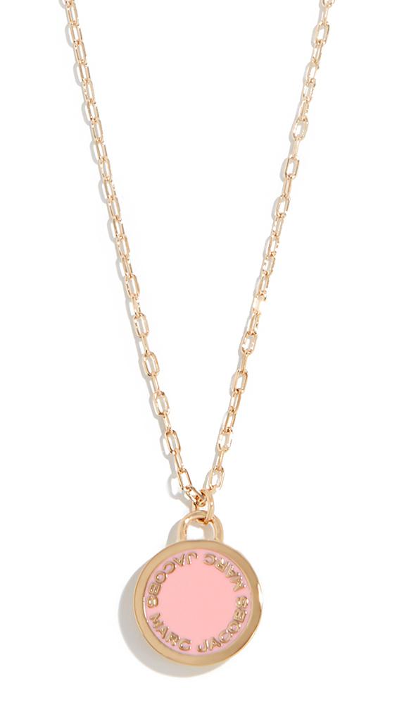 Marc Jacobs Logo Disc Pendant Necklace in Light Pink (Pink ...