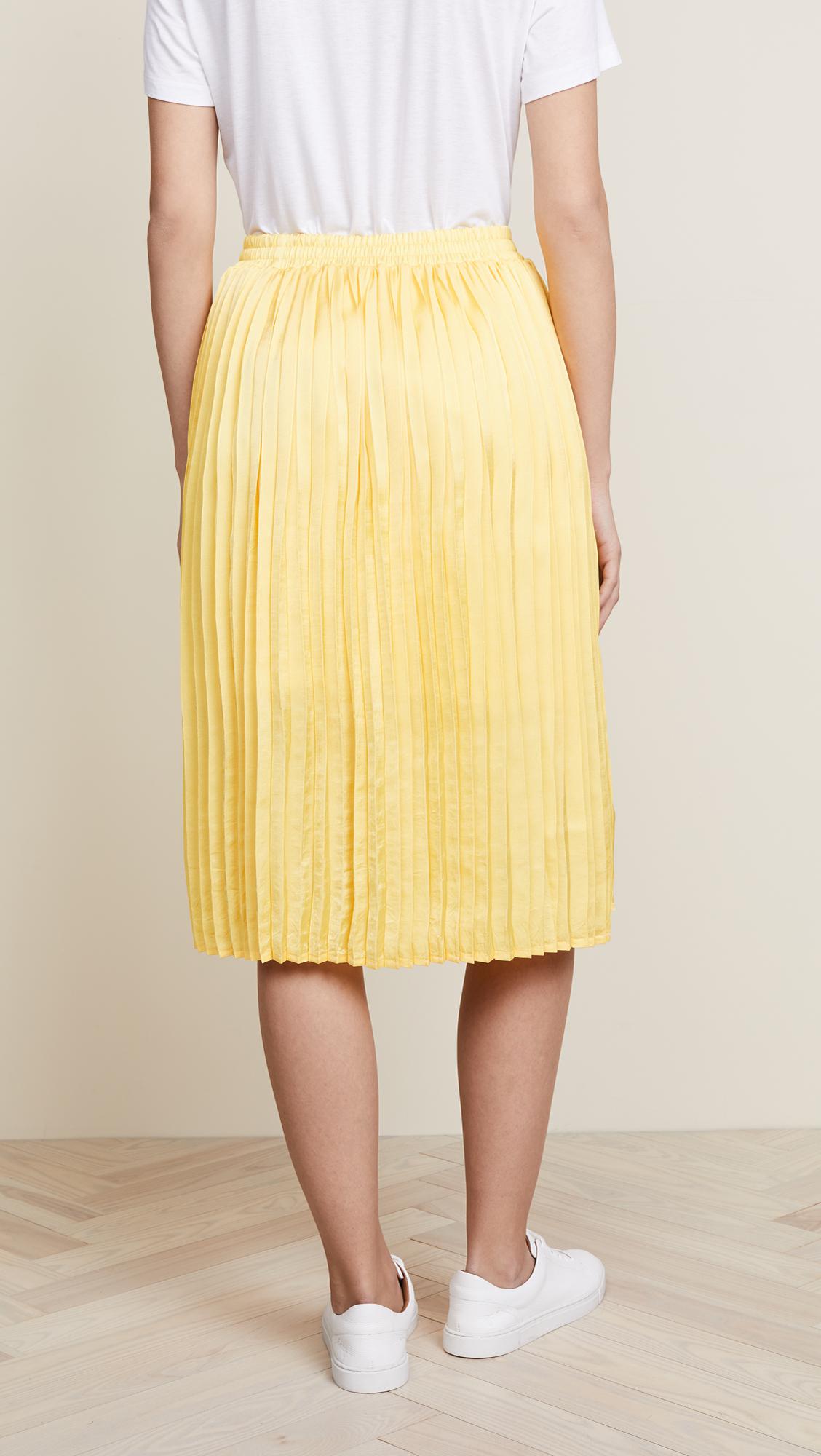 Endless Rose Synthetic Pleated Midi Skirt in Acid Yellow (Yellow) - Lyst