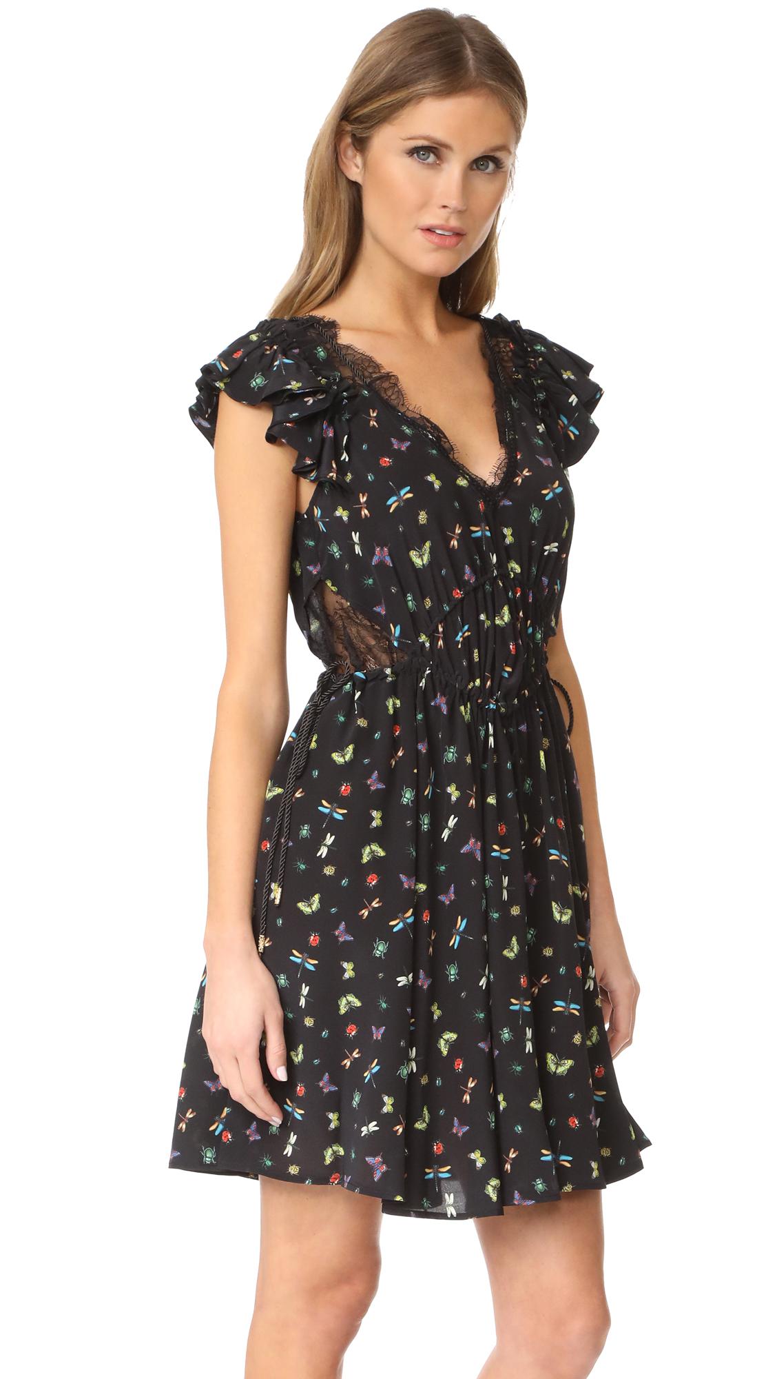 The Kooples Silk Ladybird Dress in Black - Lyst