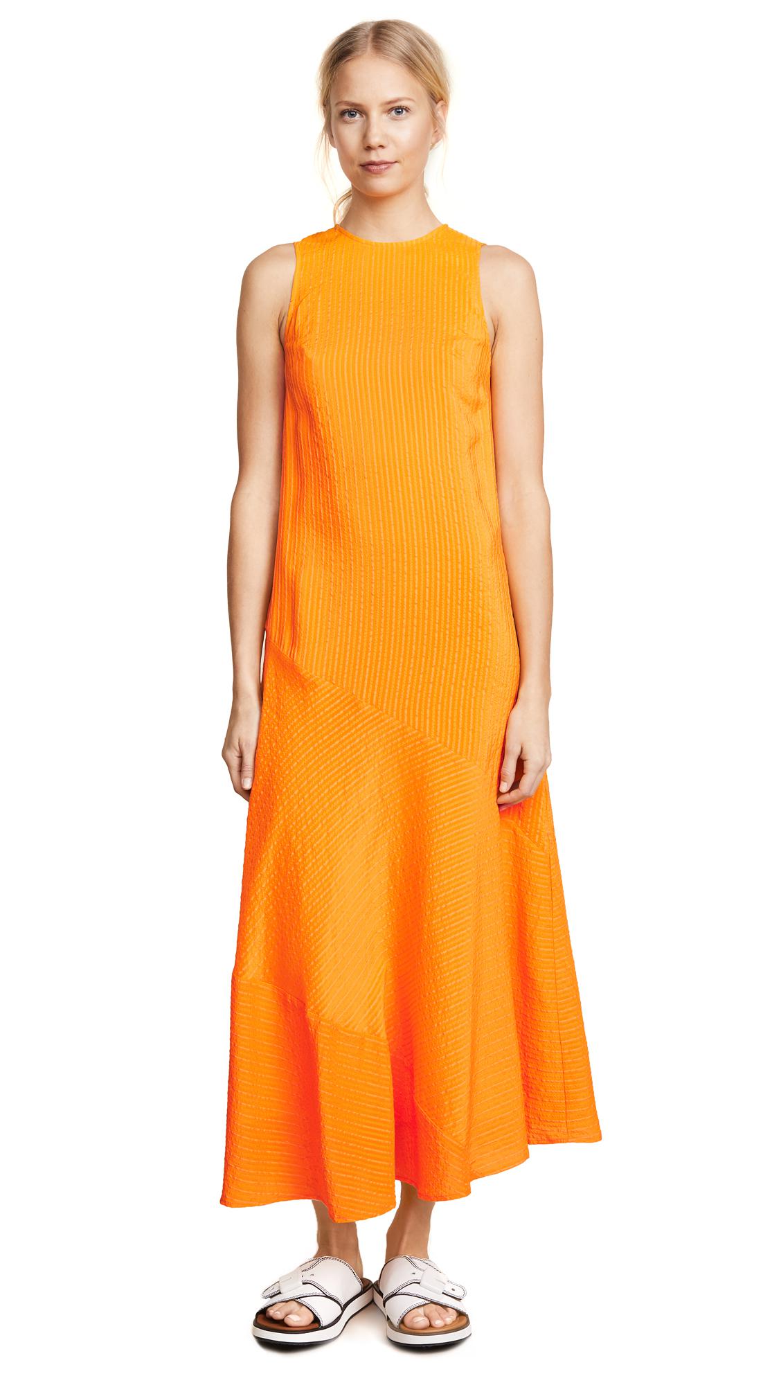 Ganni Silk Wilkie Dress in Orange - Lyst