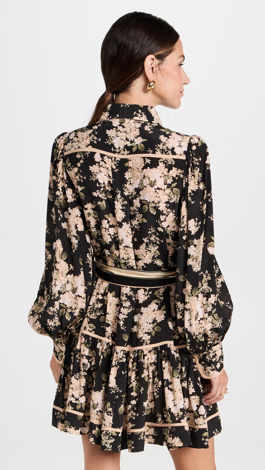 Zimmermann Shirt Mini Dress in Black | Lyst