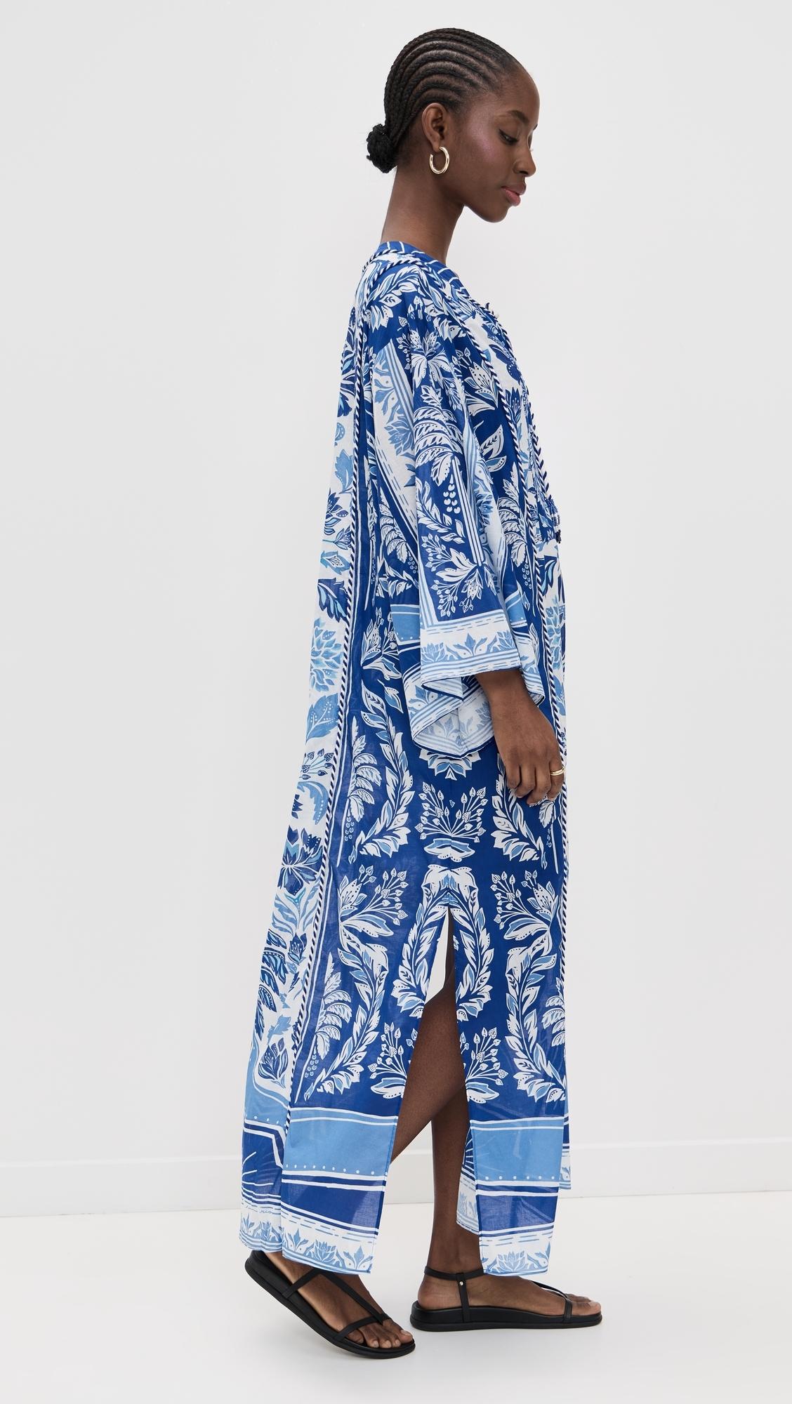 off-white delicate tapestry long sleeve maxi dress Petal and Pup Colter Long Sleeve Maxi Dress