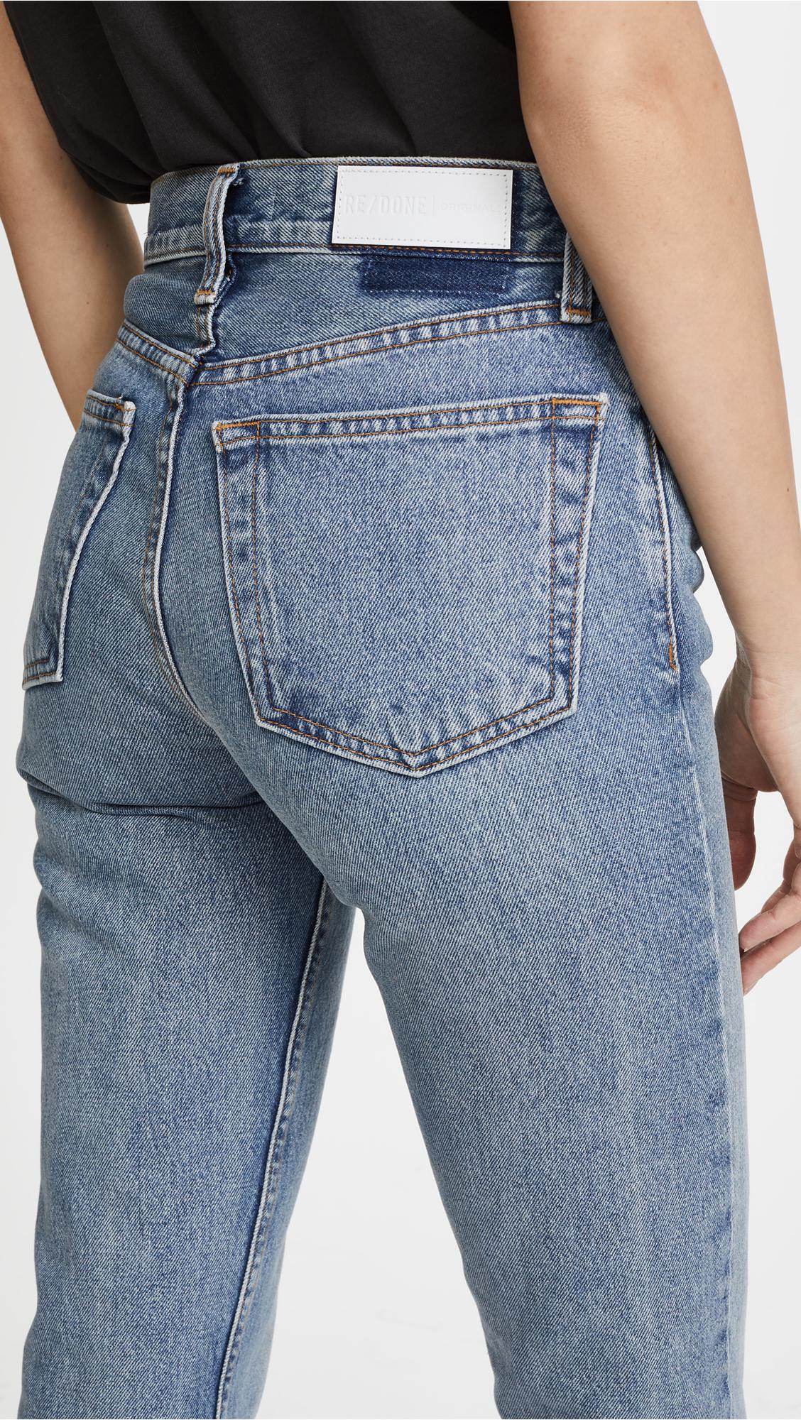 RE/DONE Denim Stovepipe Crop Jeans in Blue - Lyst
