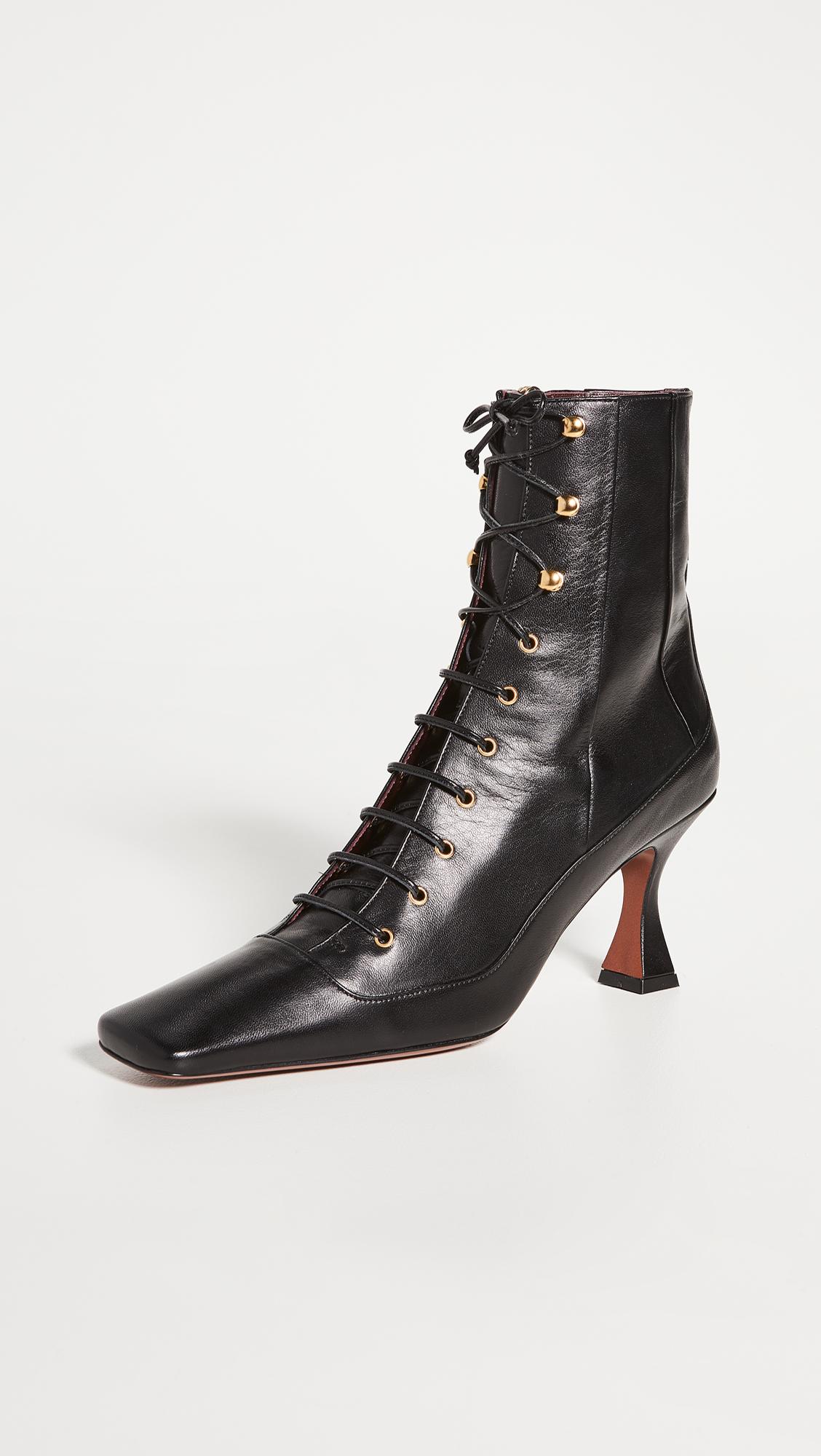 MANU Atelier Lace Up Duck Boots in Black | Lyst