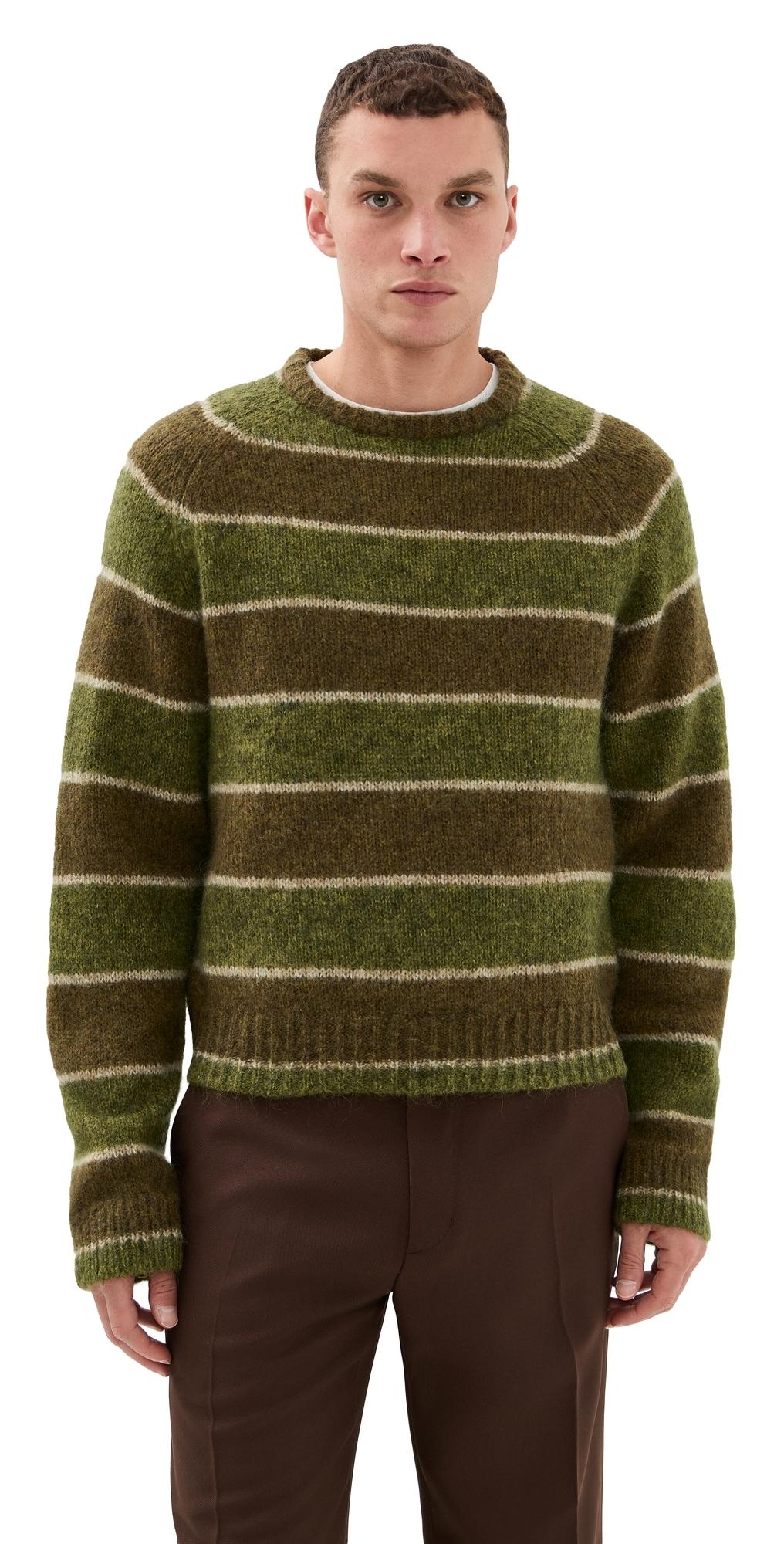 Stockholm Surfboard Club Raglan Knit Striped Sweater in Green for 