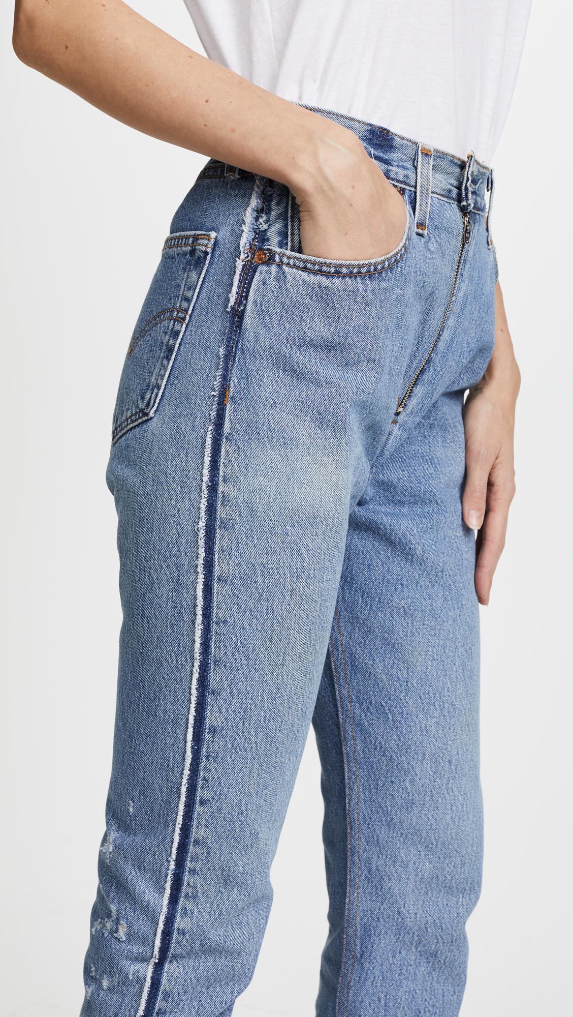 RE/DONE Denim X Levi's High Rise Relaxed Zip Crop Jeans in Indigo ...