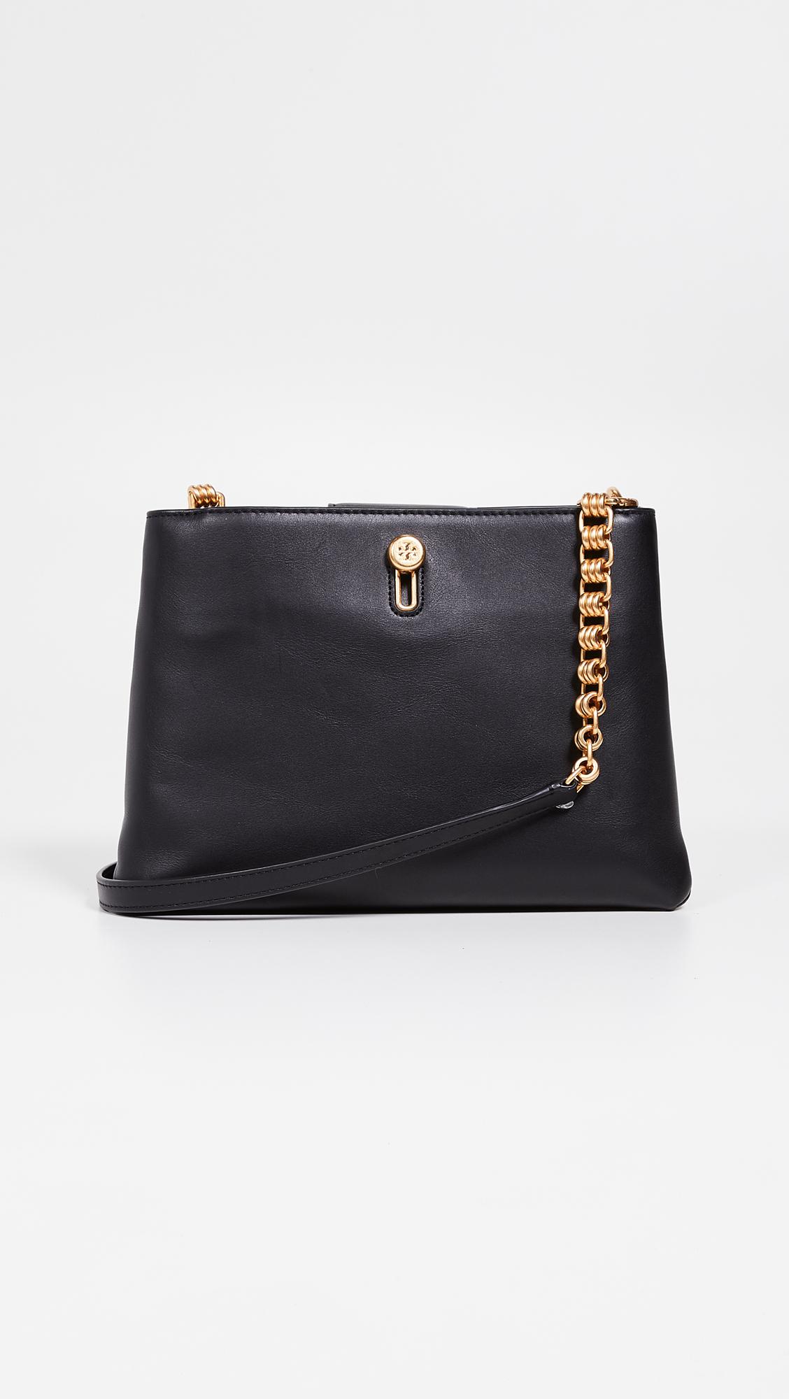 Tory Burch Leather Lily Chain Crossbody Bag in Black - Lyst