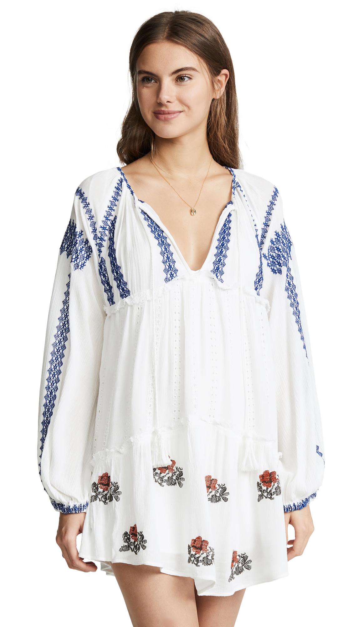 Free People Wild Horses Embroidered Mini Dress in Ivory (White) - Lyst