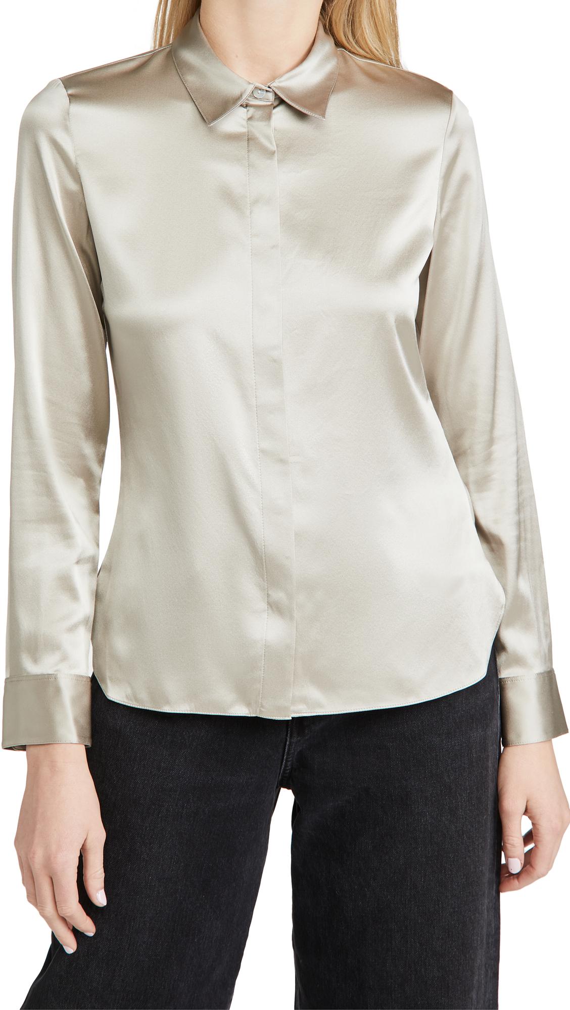 Theory Silk Classic Fitted Shirt in 