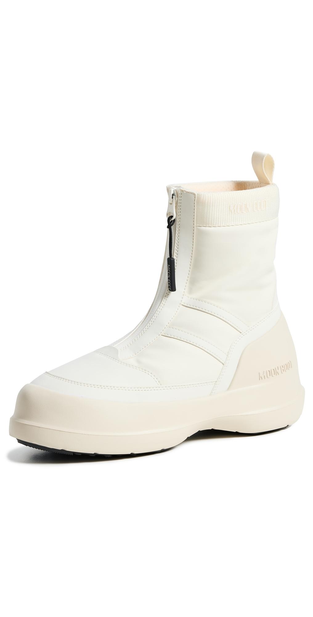 MOON BOOT ルナロコフリントスリッホンフツ 80D2480050 N001 moon-boot-Cream-Luna-Zip-Boots