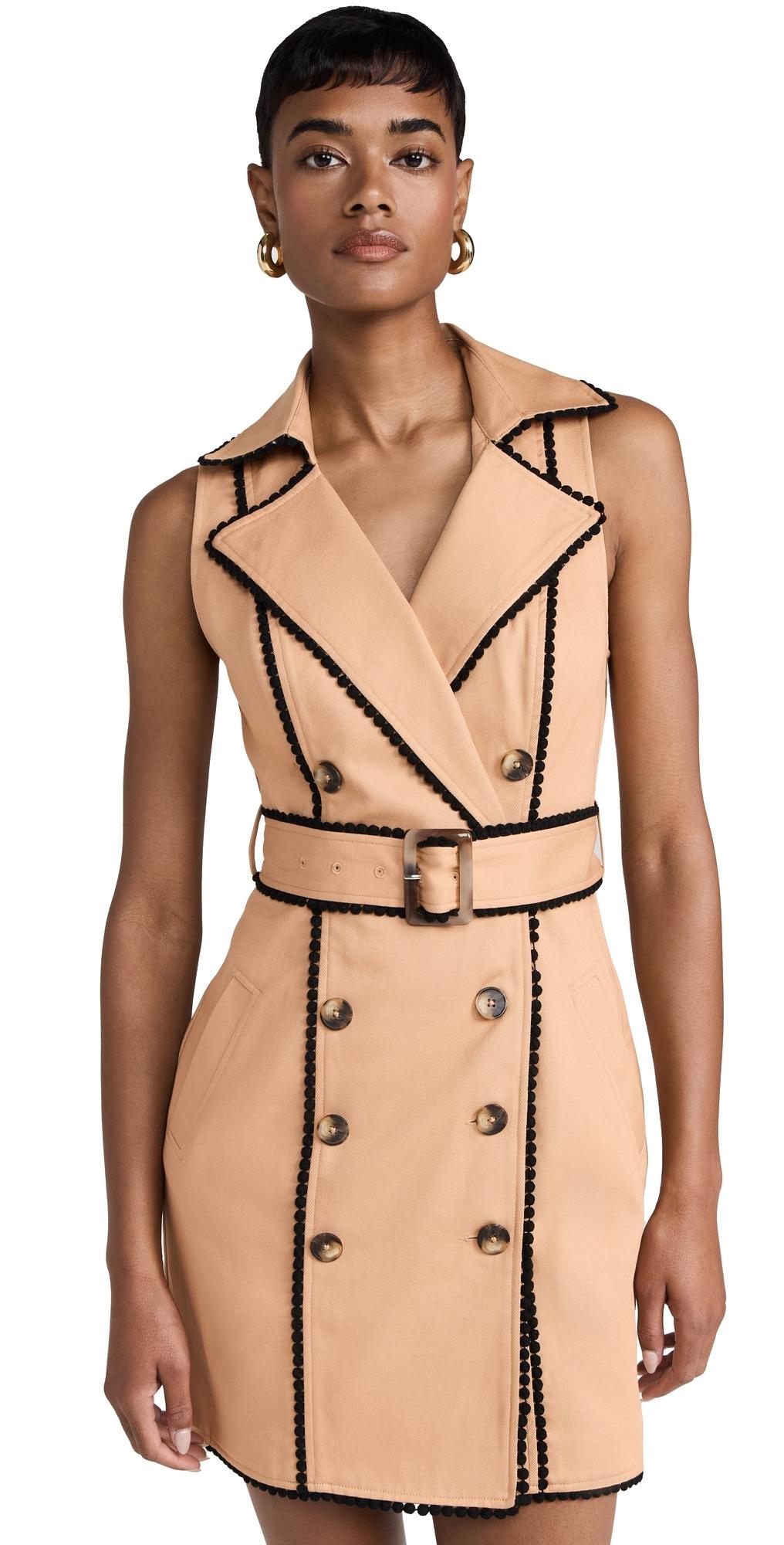 chinese dress ladies L'agence Halia Vegan Leather Dress in Midnight