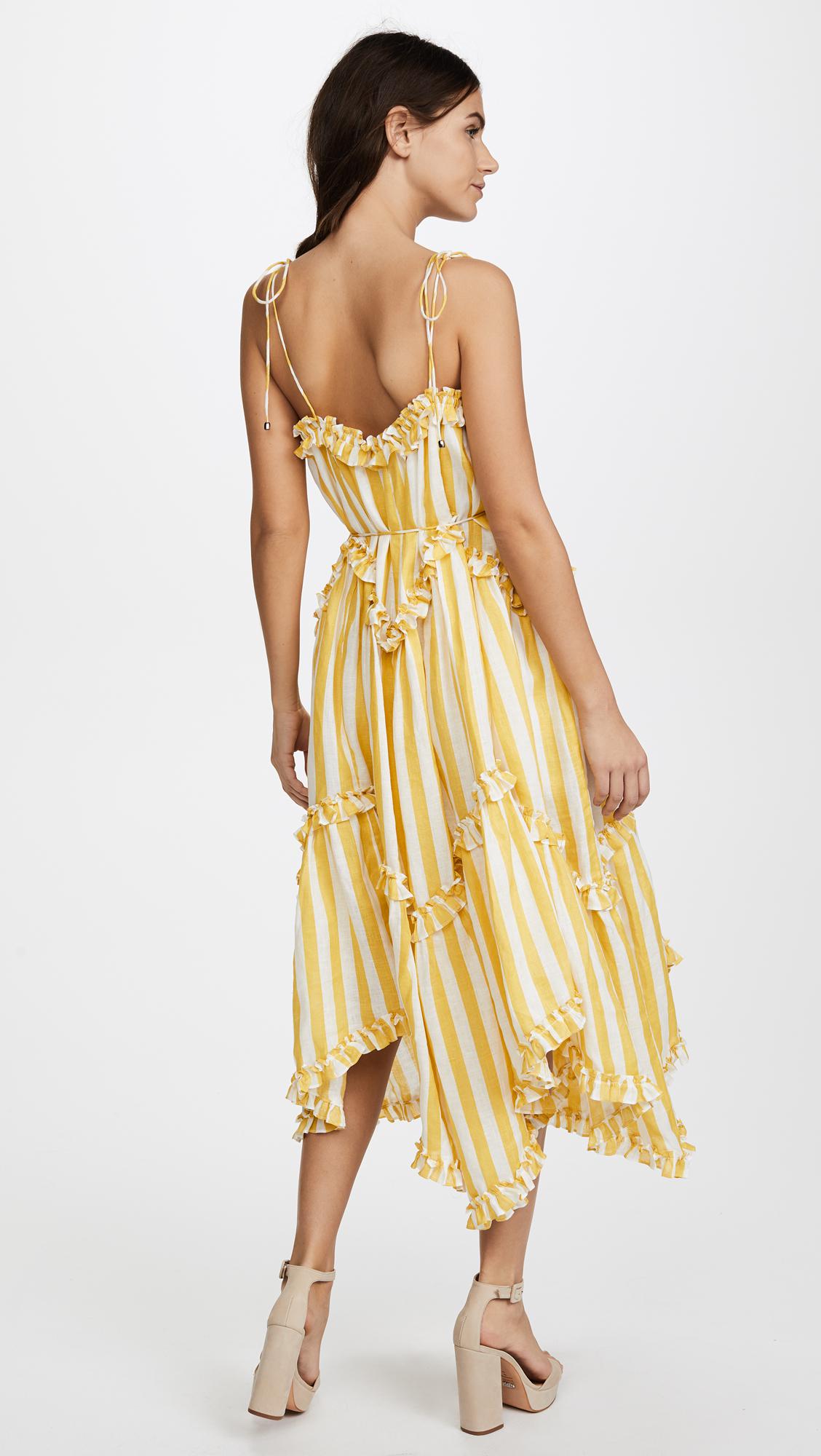 zimmermann yellow stripe dress