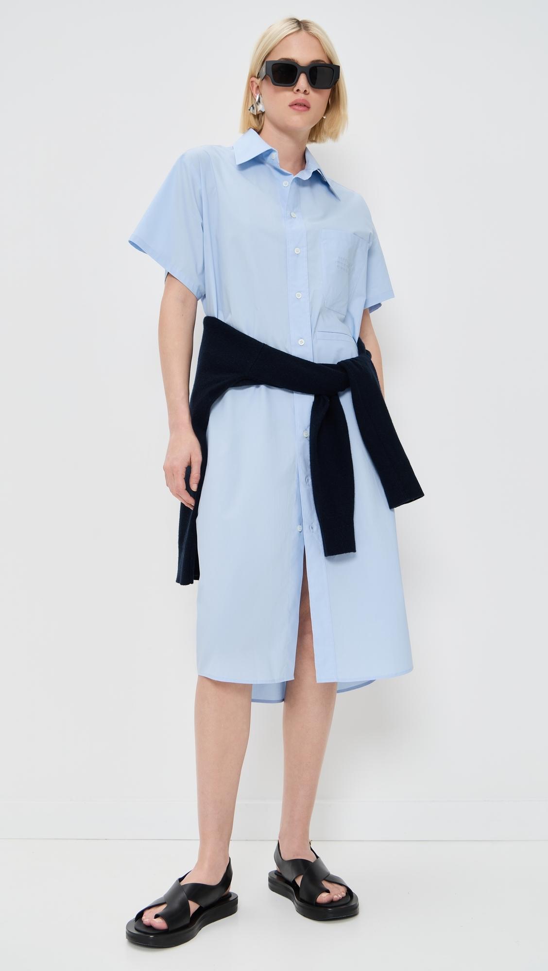mm6 shirt dress Short striped shirt dress