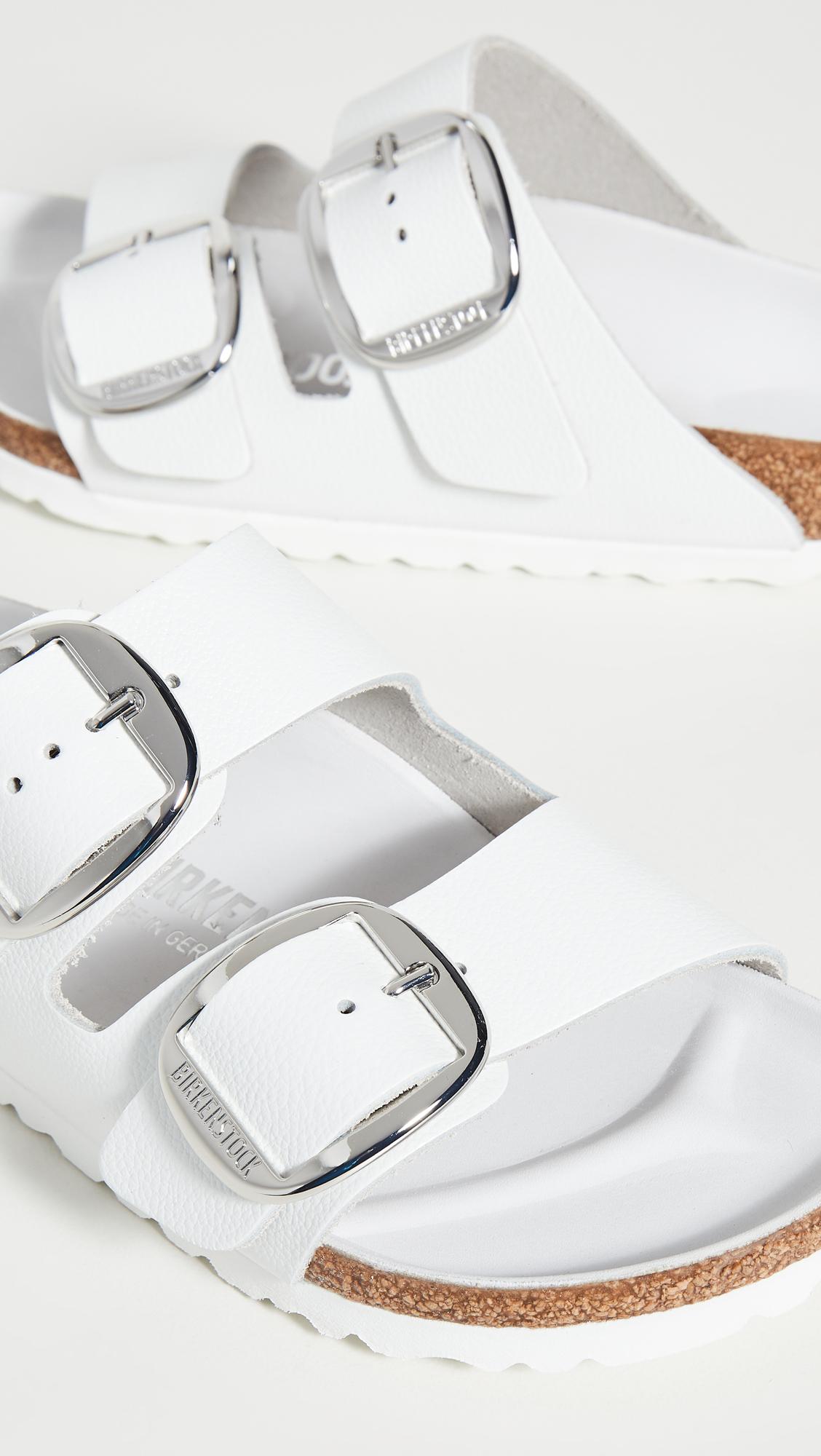 Birkenstock Leather Arizona Big Buckle Sandals in White - Lyst