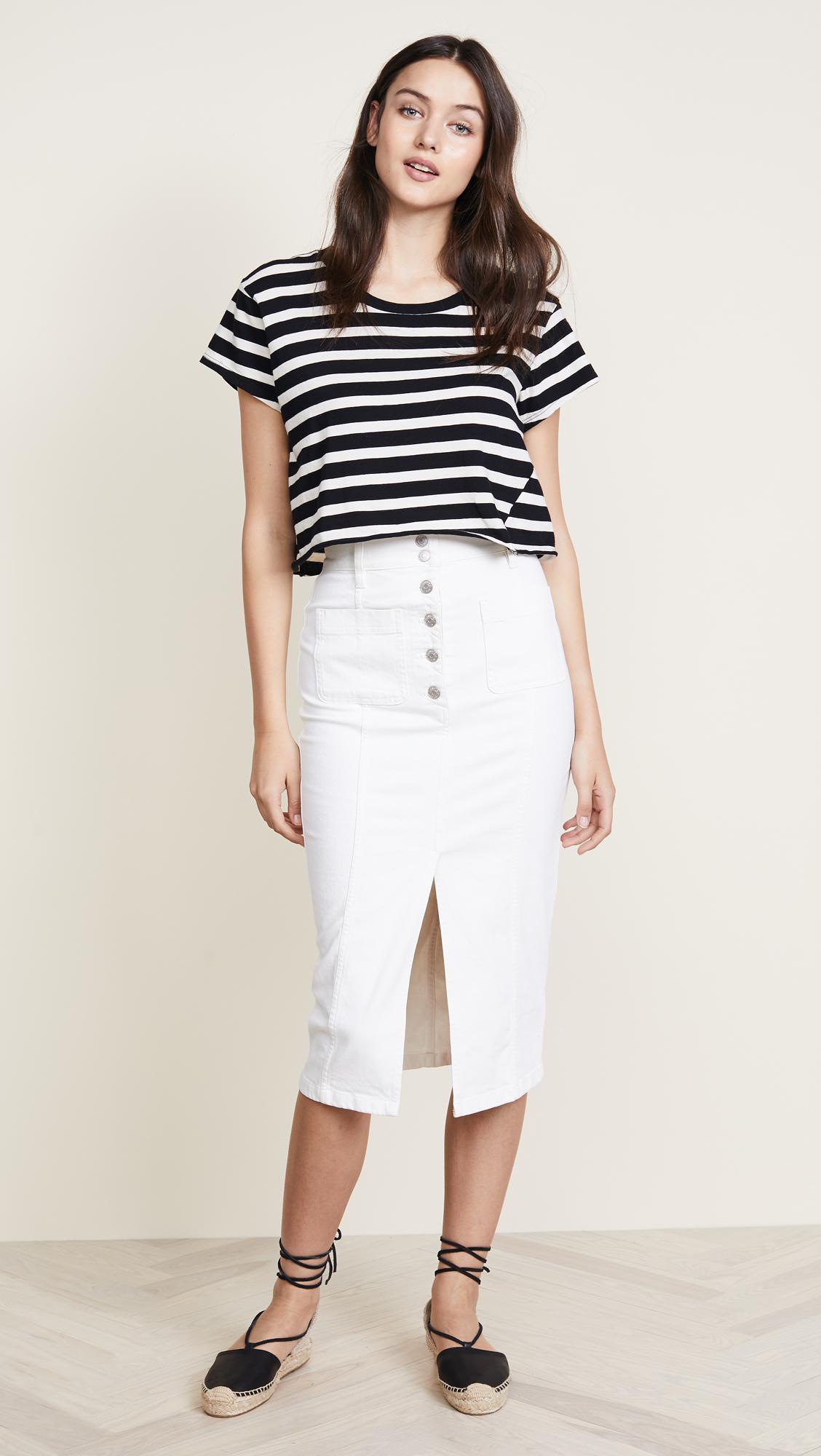 madewell white denim skirt