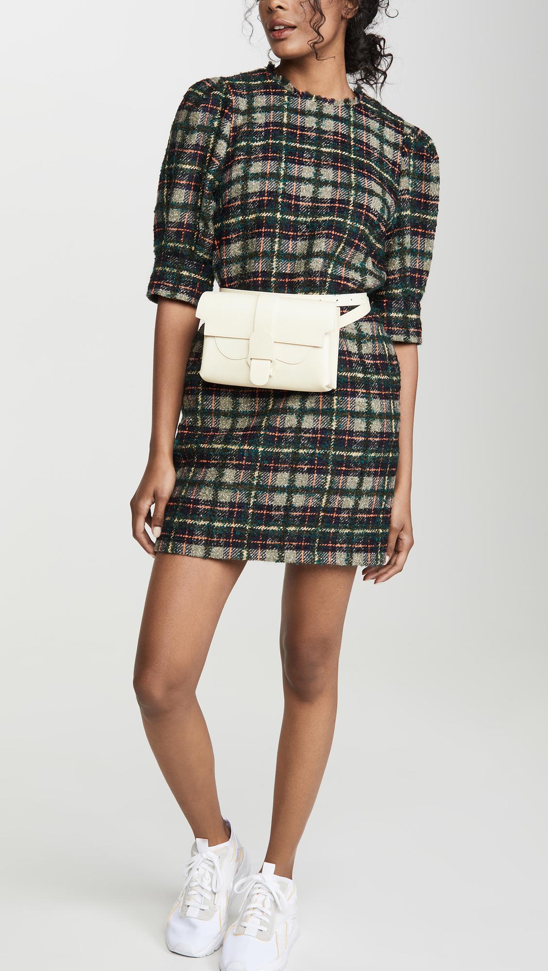 Senreve Leather Aria Belt Bag in Cream 