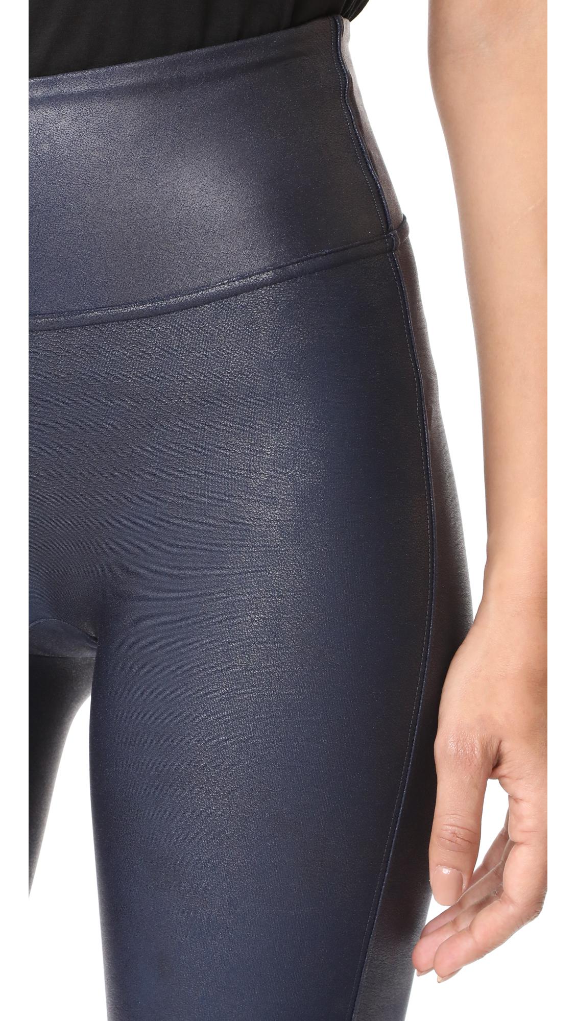 Spanx Faux Leather Leggings in Blue